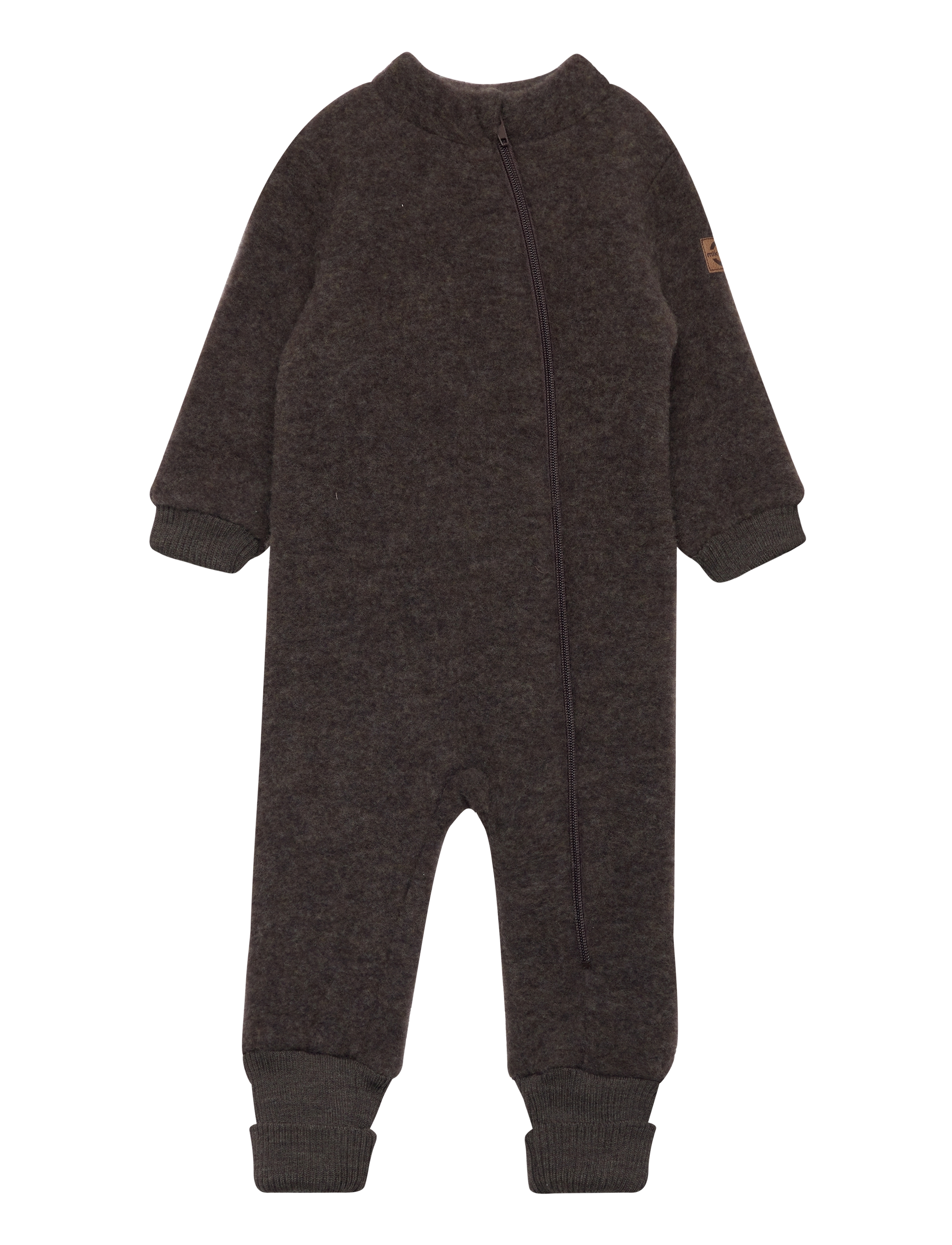 mikk-line Wool Suit W Rib, Børn, Uld Heldragt, Brun, Str: 56
