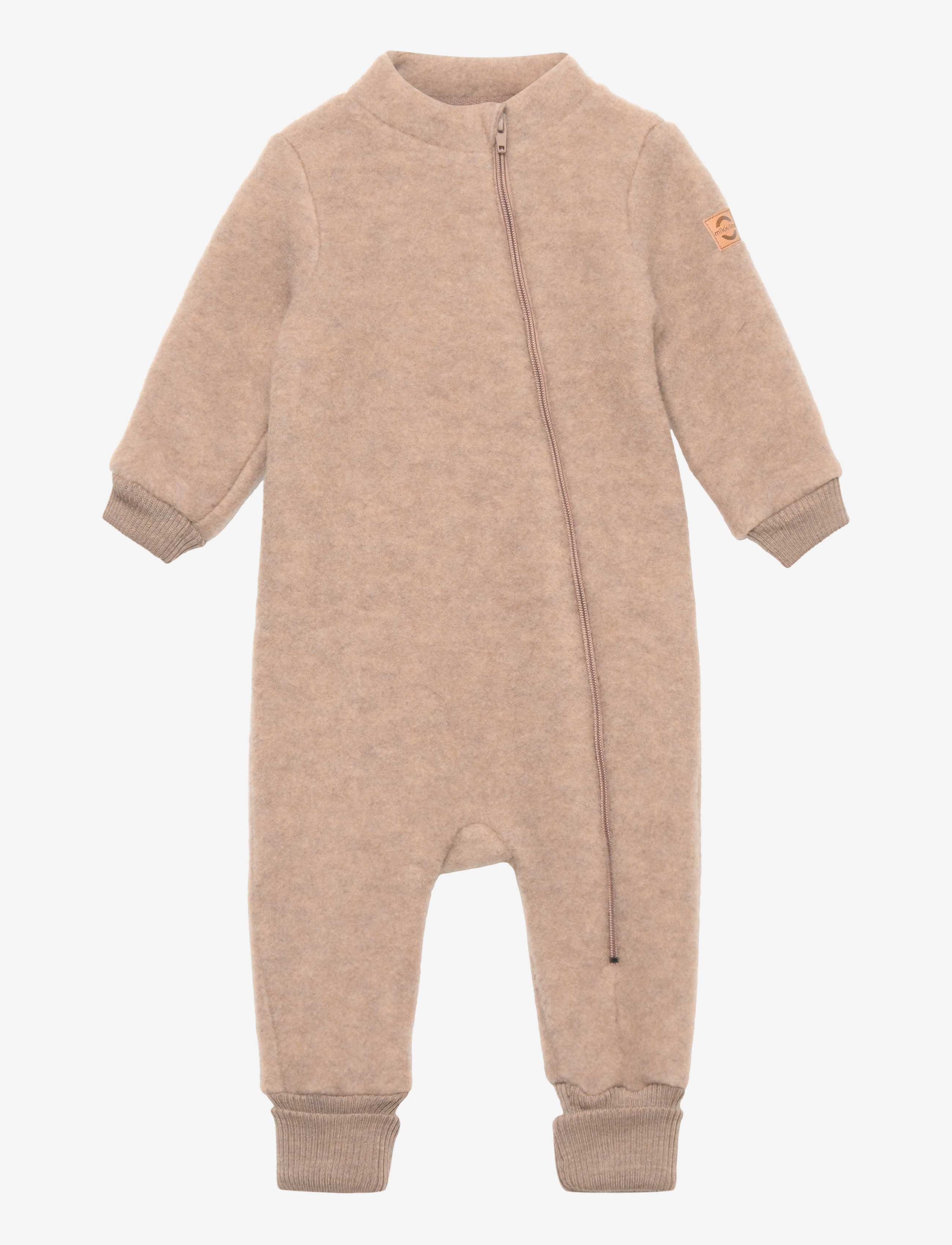 mikk-line Wool Suit W Rib, Børn, Uld Heldragt, Beige, Str: 86