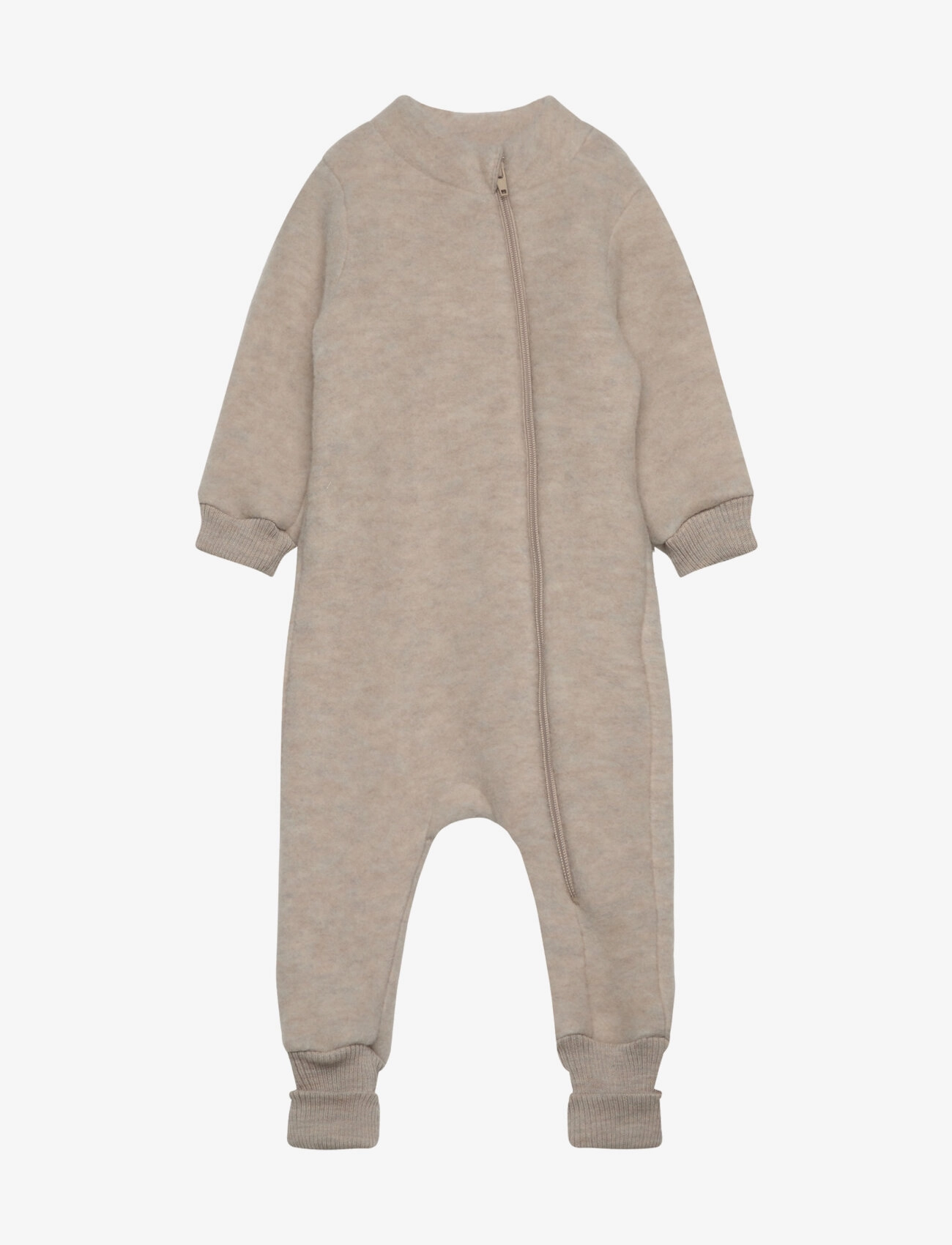 mikk-line Wool Suit W Rib, Børn, Uld Heldragt, Beige, Str: 86