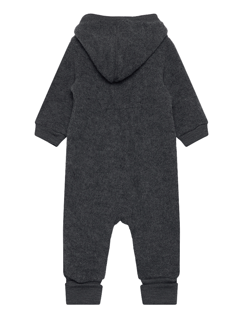 mikk-line - Wool Baby Suit w. Hood - alusriided beebidele - anthracite melange - 1