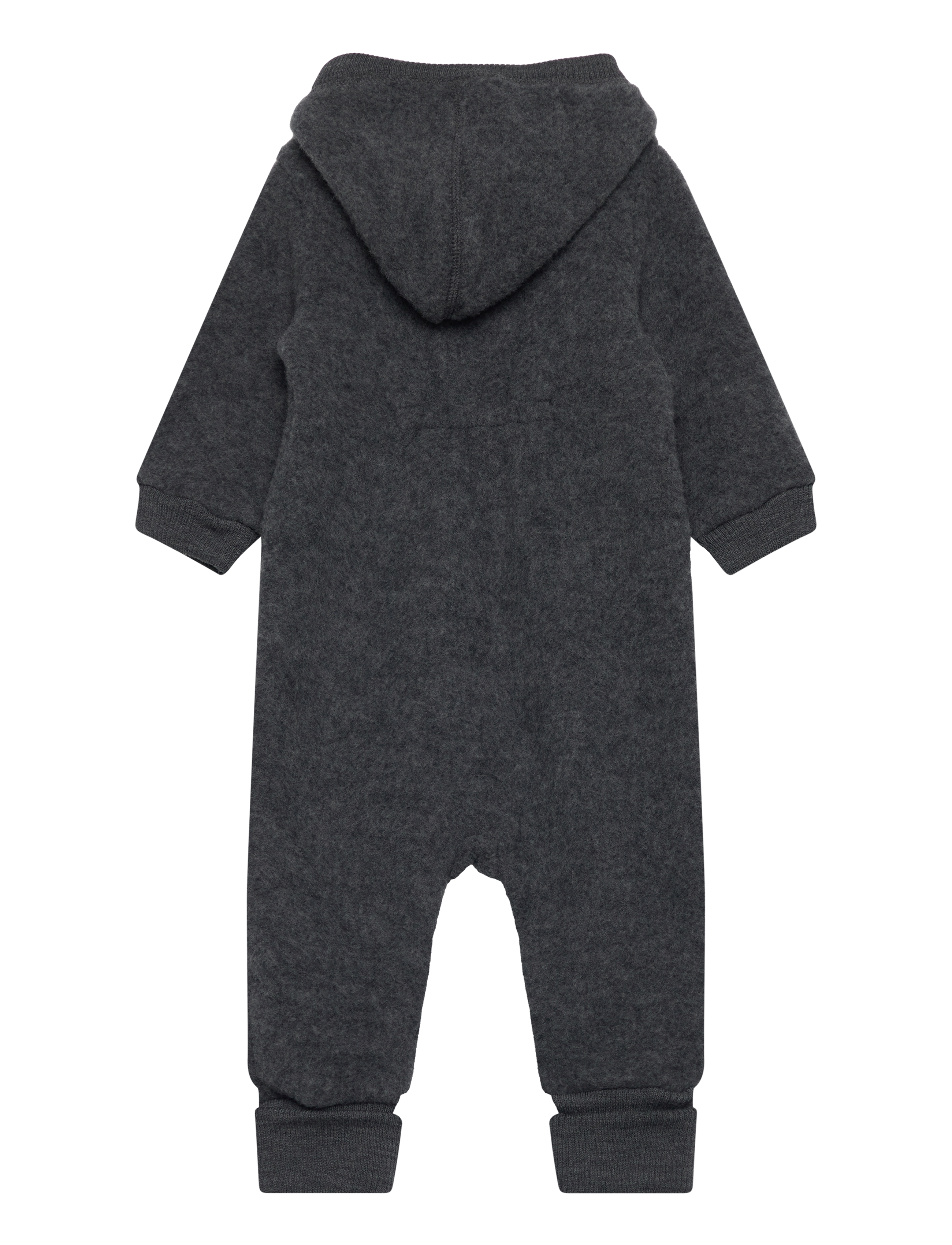 mikk-line - Wool Baby Suit w. Hood - underställ baby - anthracite melange - 1