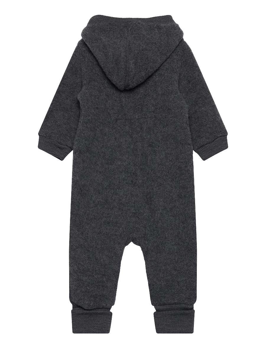 mikk-line - Wool Baby Suit w. Hood - funkionsunterwäsche - baby - anthracite melange - 1