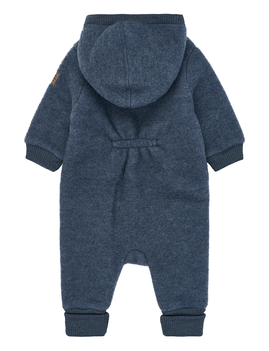 mikk-line - Wool Baby Suit w. Hood - funkionsunterwäsche - baby - blue melange - 1