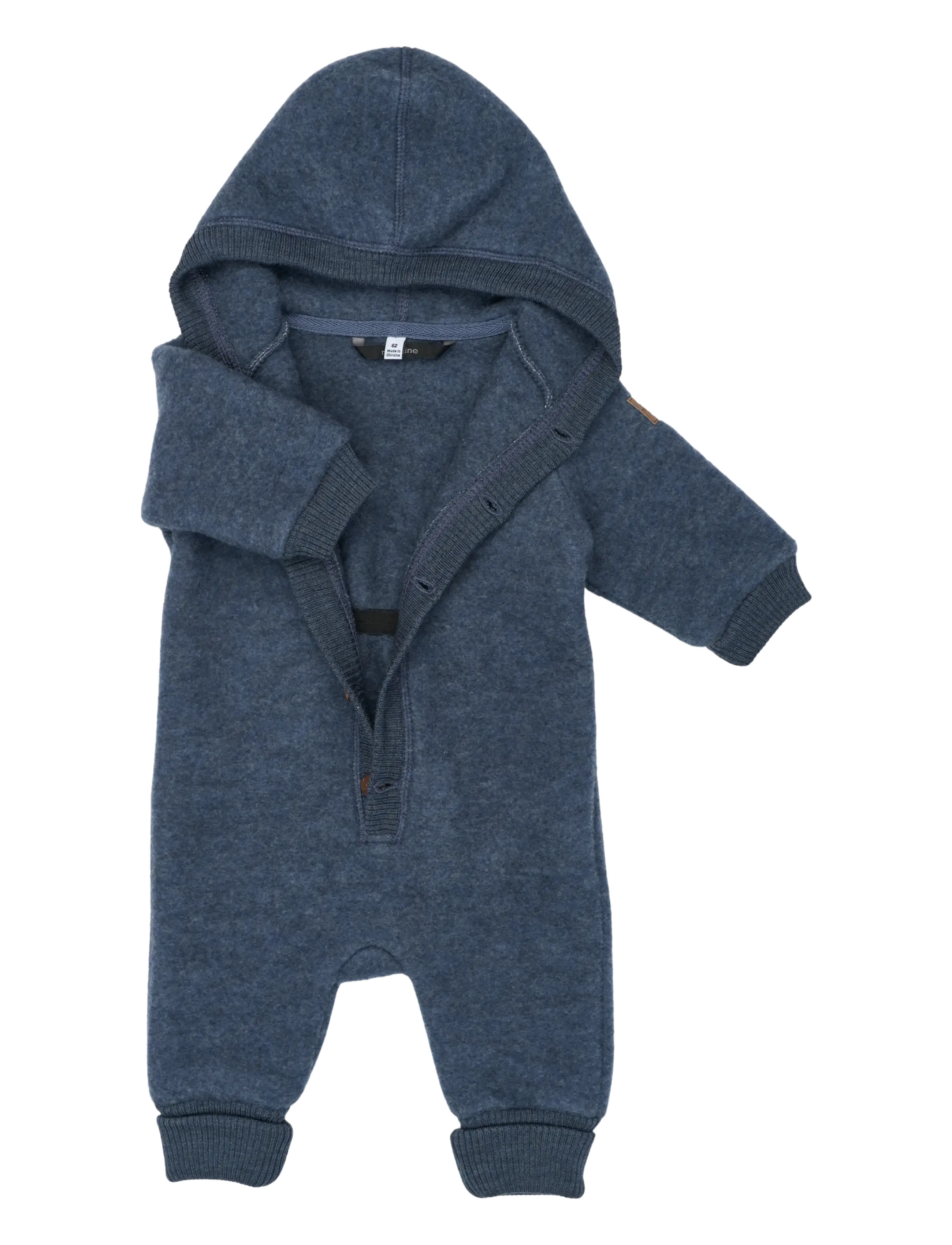 mikk-line - Wool Baby Suit w. Hood - funkionsunterwäsche - baby - blue melange - 2