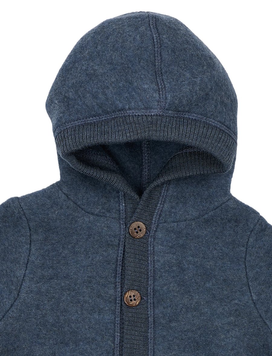mikk-line - Wool Baby Suit w. Hood - funkionsunterwäsche - baby - blue melange - 3