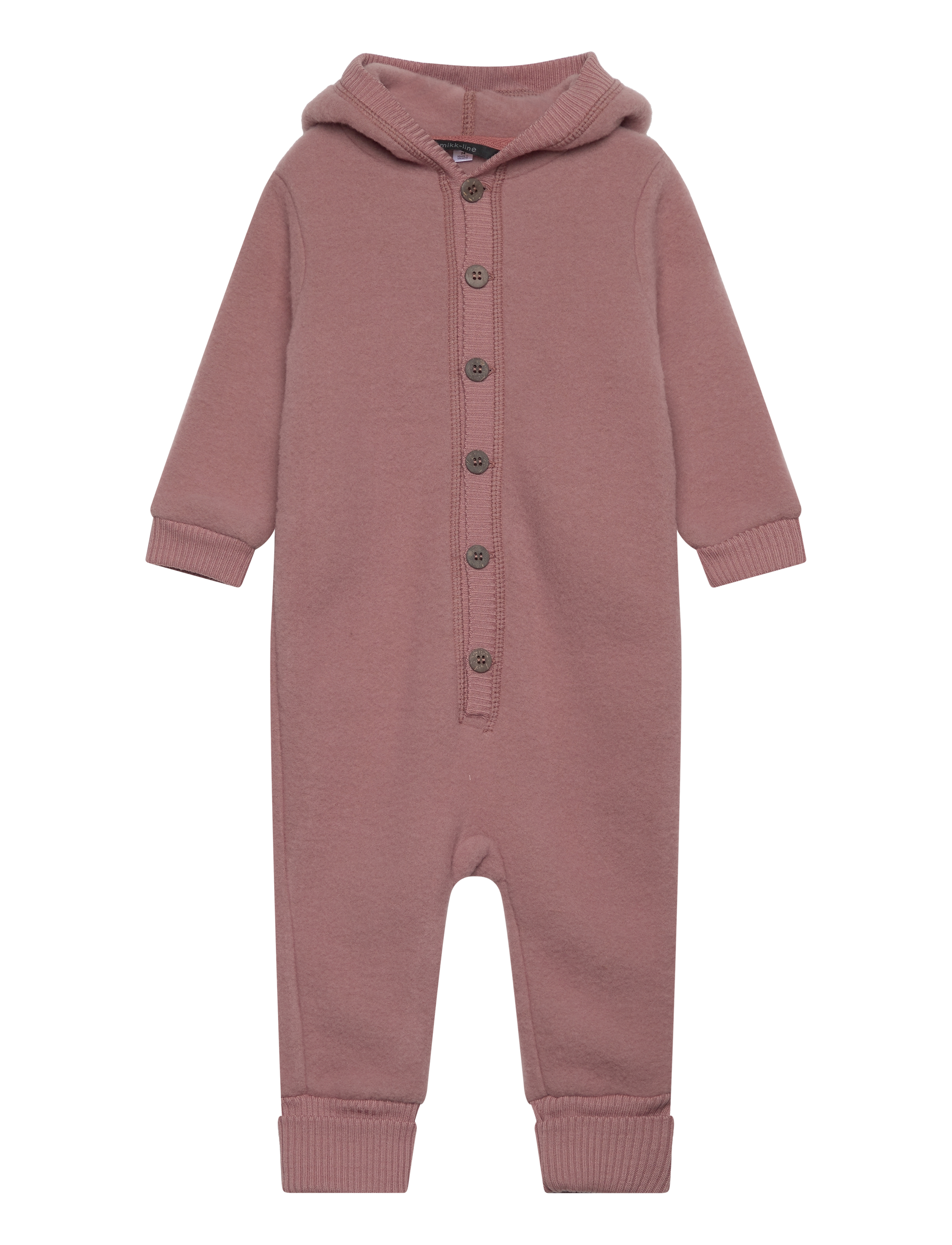 mikk-line Wool Baby Suit W. Hood, 92, Pink, Overtøj I Fleece > Fleecedragter, Børn