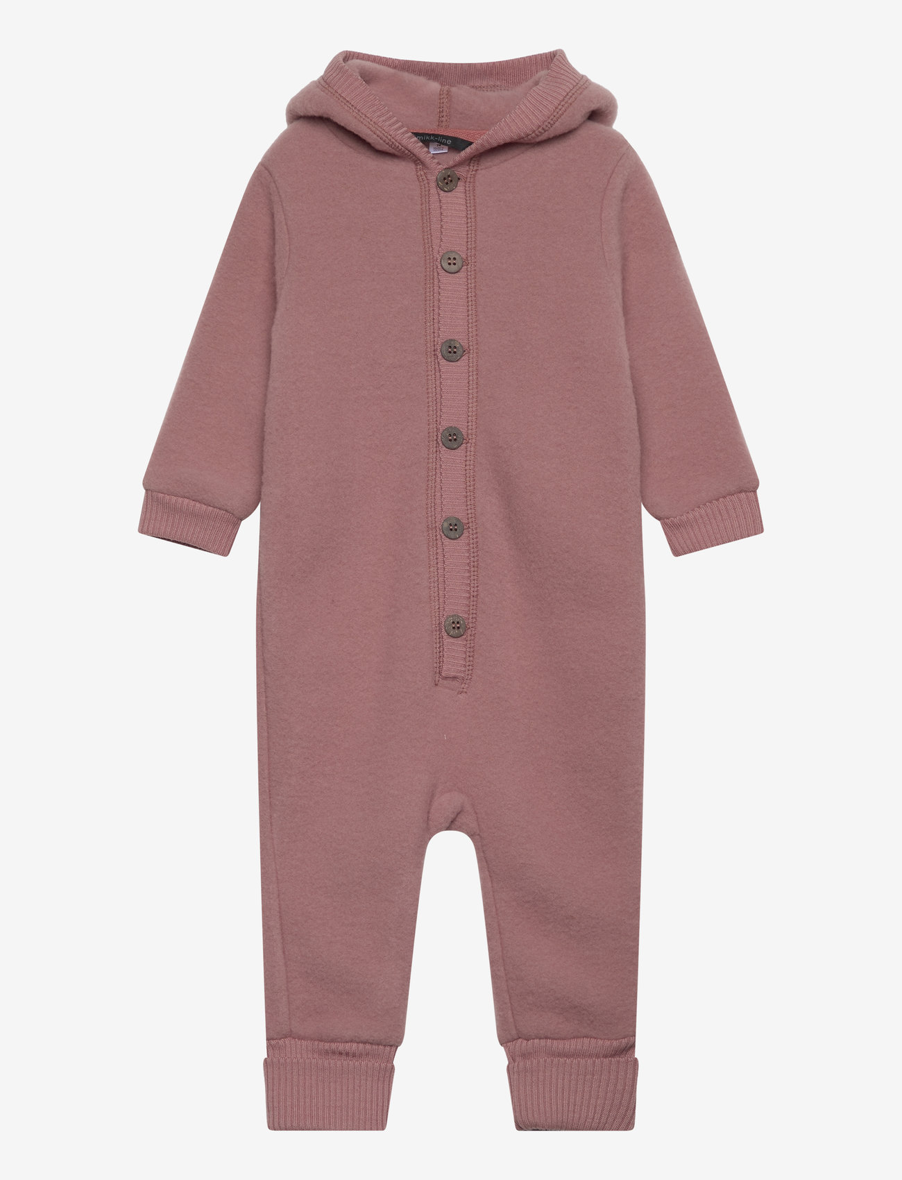 mikk-line - Wool Baby Suit w. Hood - baselayer til baby - burlwood - 0