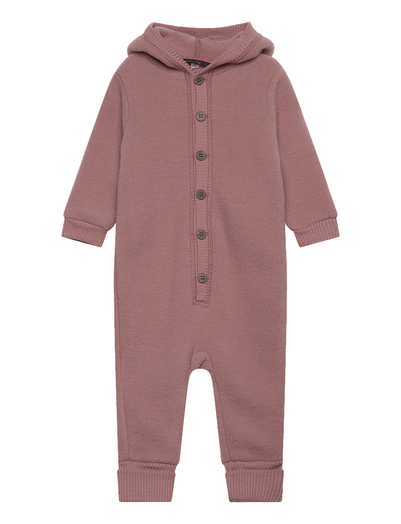 mikk-line - Wool Baby Suit w. Hood - alusriided beebidele - burlwood - 0