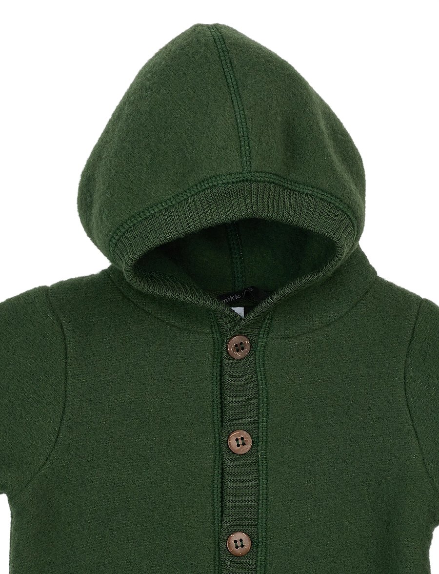 mikk-line - Wool Baby Suit w. Hood - beebi alusriided - kombu green - 3