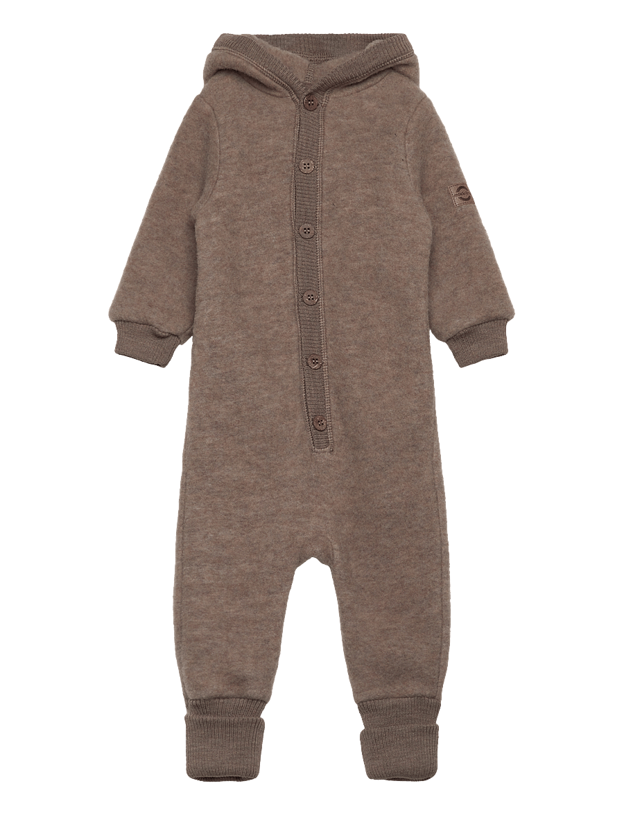 mikk-line - Wool Baby Suit w. Hood - funkionsunterwäsche - baby - melange denver - 0