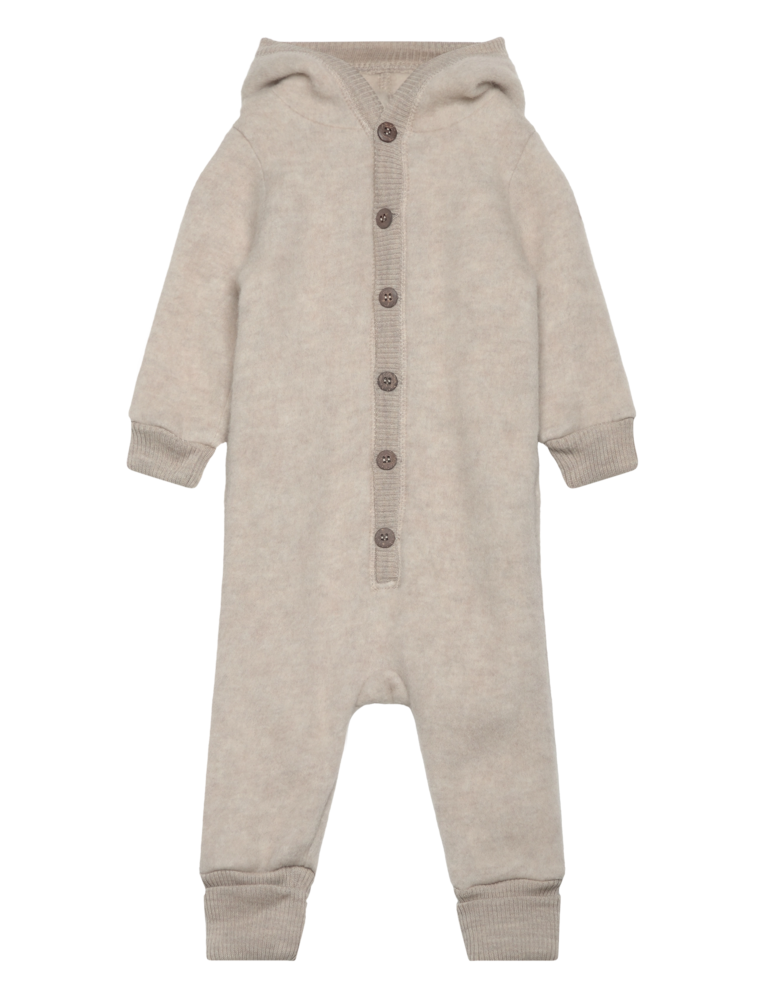 mikk-line Wool Baby Suit W. Hood, 98, Fleece Oberbekleidung, Beige - Suits, Kinder