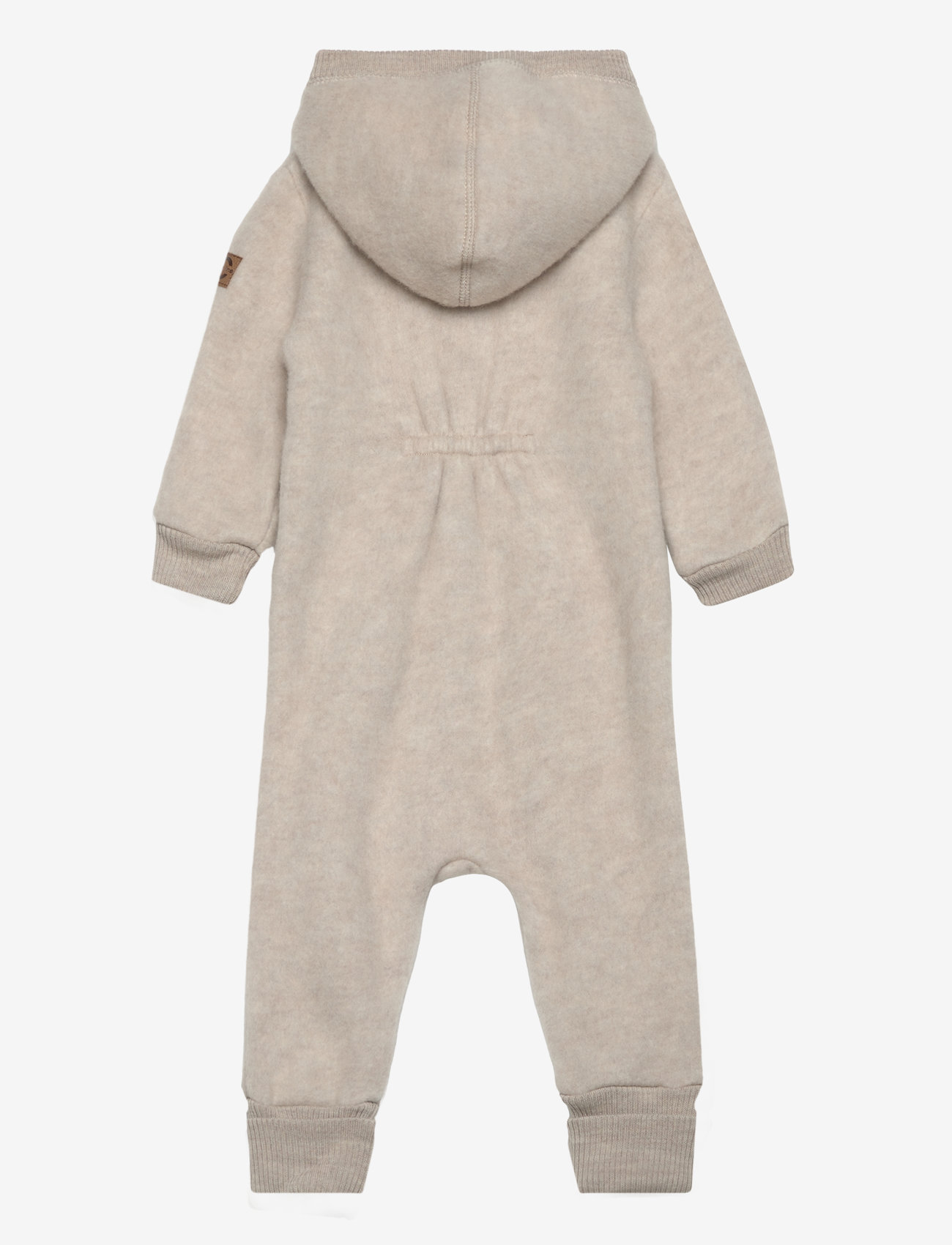 mikk-line - Wool Baby Suit w. Hood - långärmade bodysuits - melange offwhite - 1