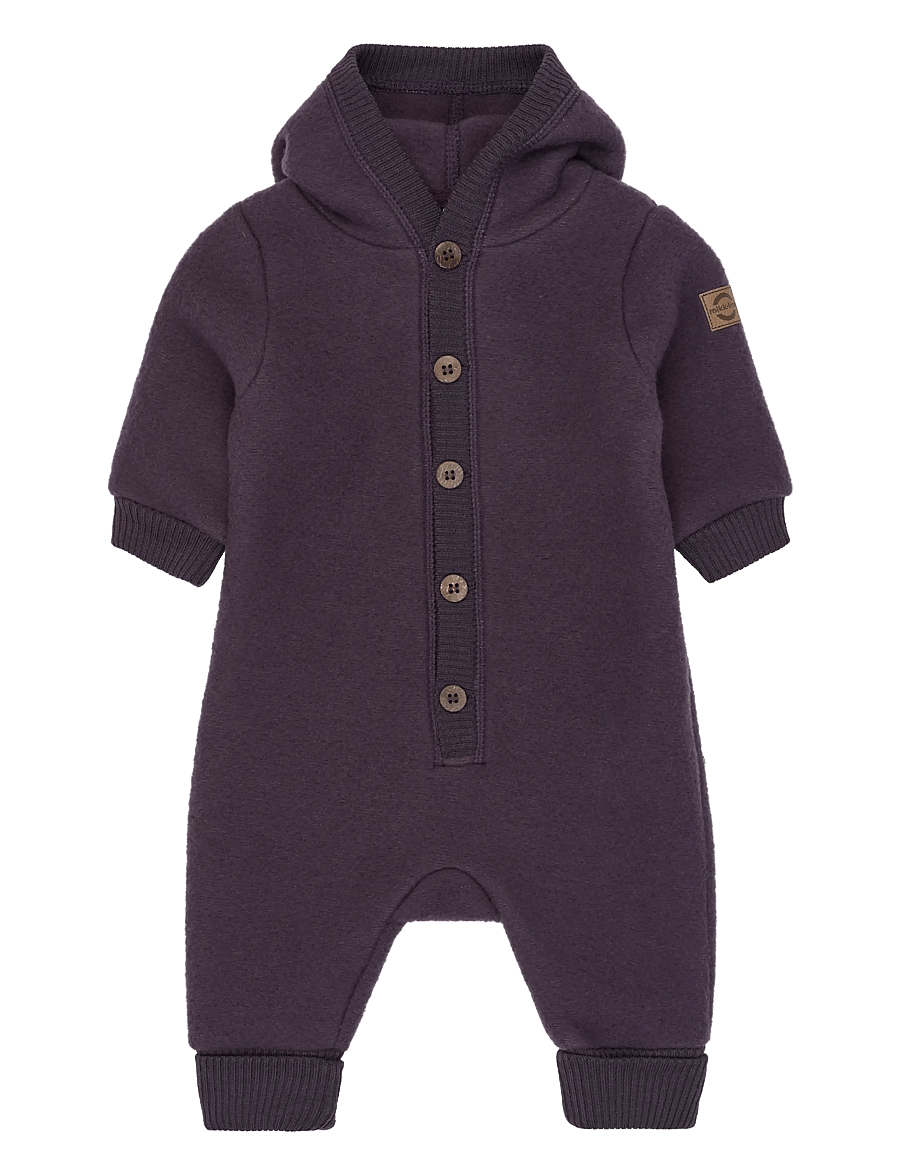 mikk-line - Wool Baby Suit w. Hood - beebi alusriided - plum perfect - 0
