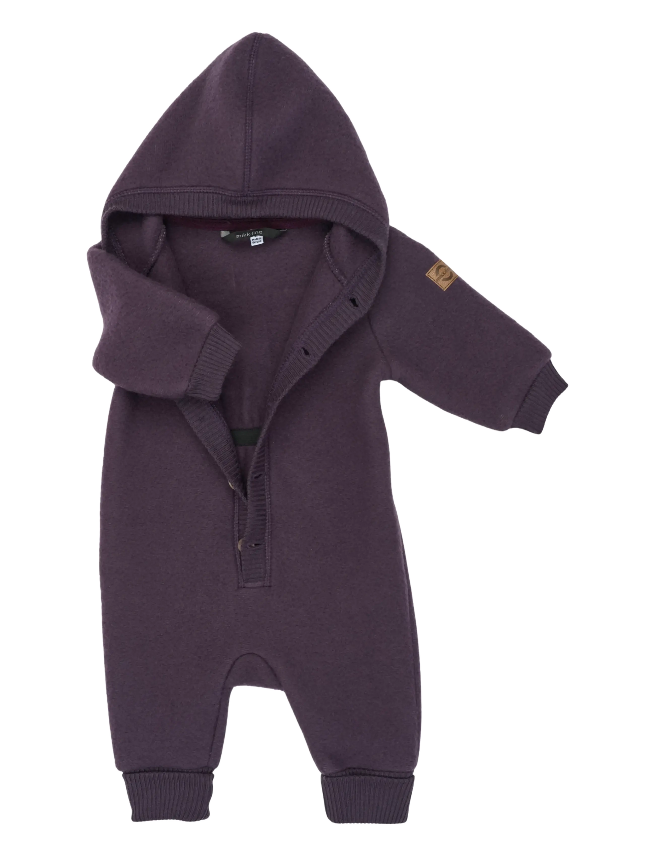 mikk-line - Wool Baby Suit w. Hood - beebi alusriided - plum perfect - 2