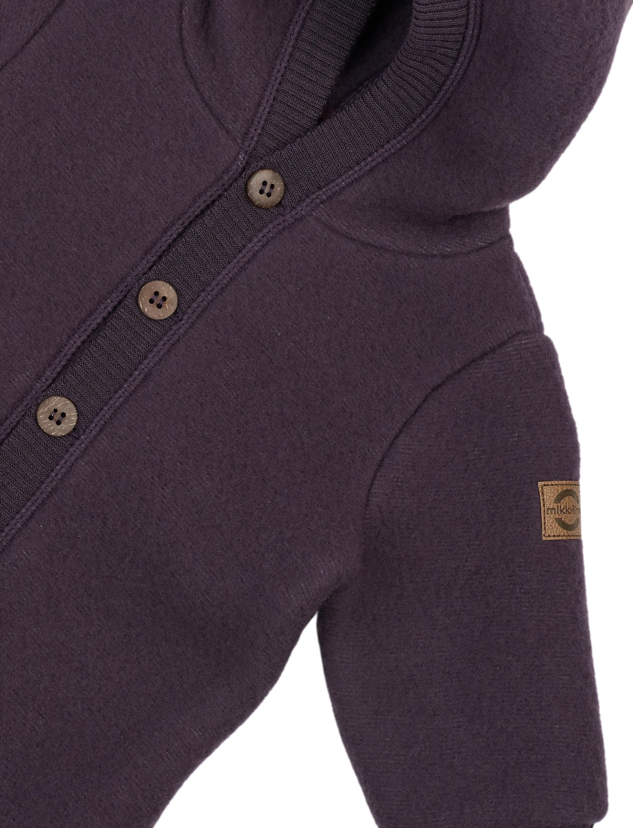 mikk-line - Wool Baby Suit w. Hood - beebi alusriided - plum perfect - 3