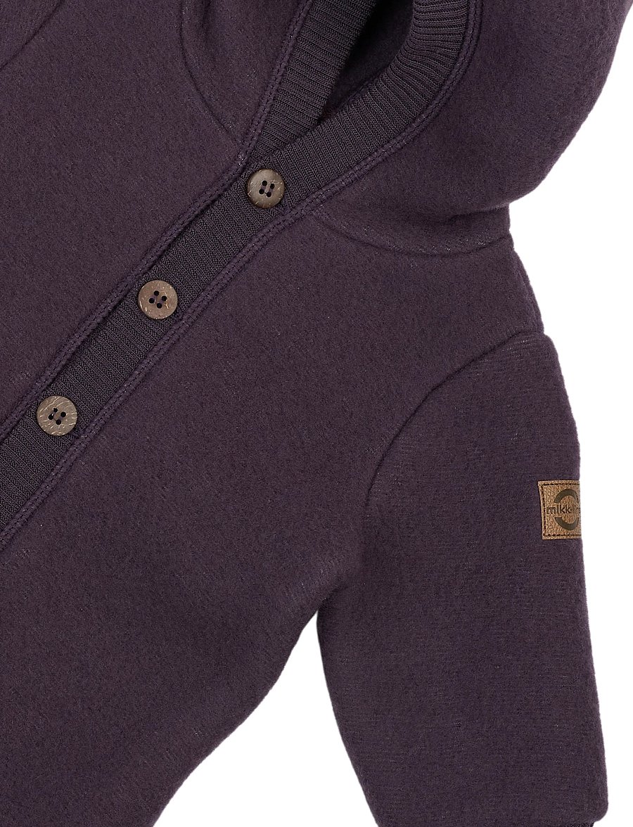 mikk-line - Wool Baby Suit w. Hood - beebi alusriided - plum perfect - 3