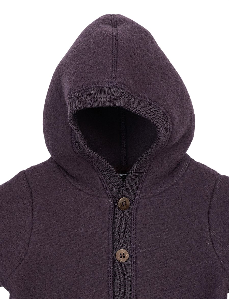 mikk-line - Wool Baby Suit w. Hood - beebi alusriided - plum perfect - 4