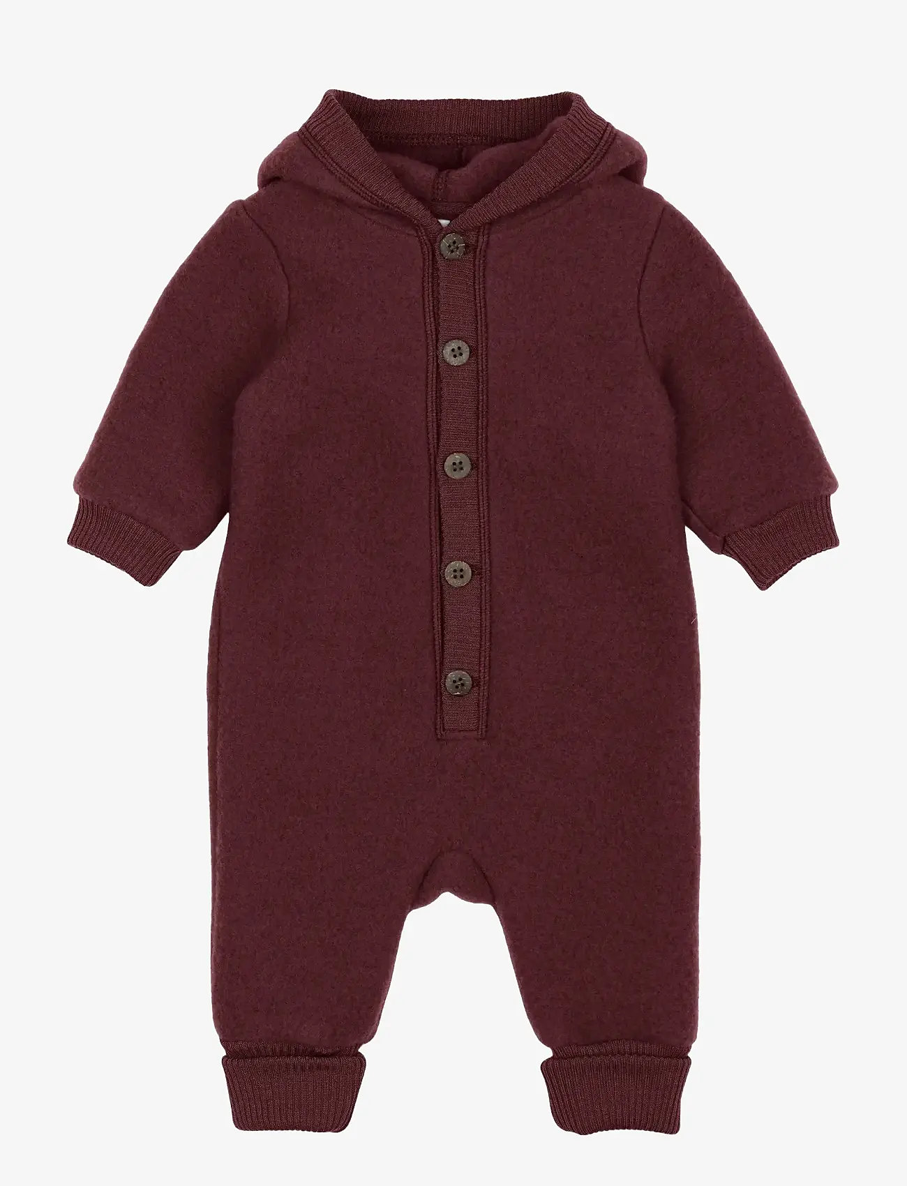 mikk-line - Wool Baby Suit w. Hood - baselayer til baby - rum raisin - 0