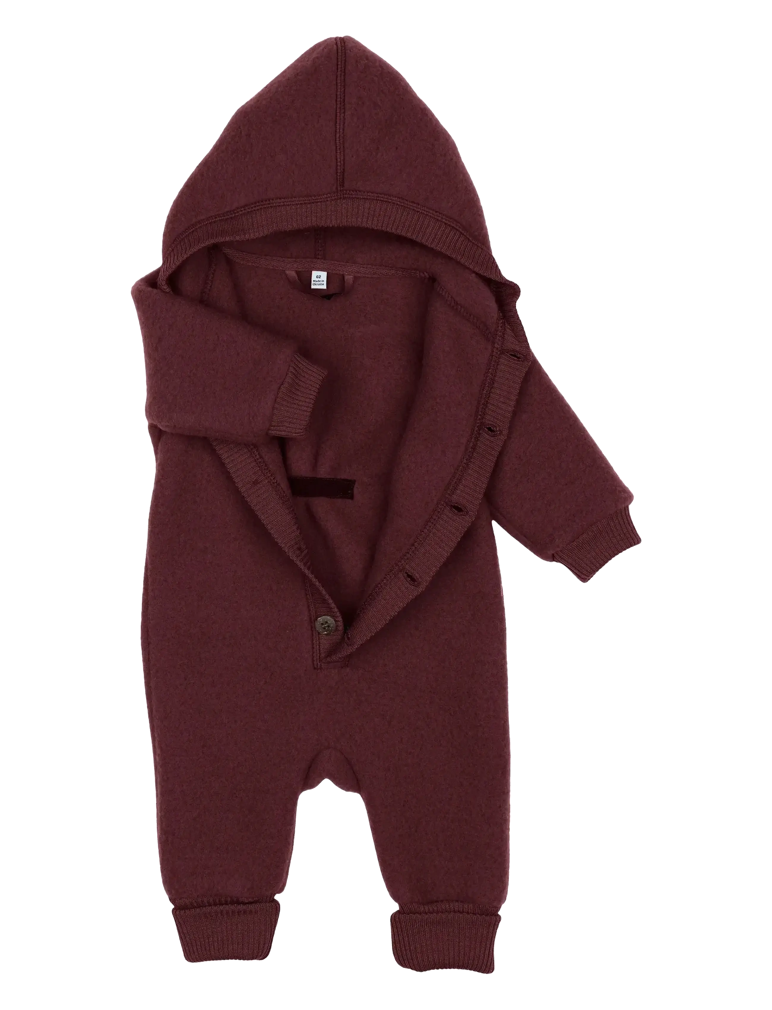 mikk-line - Wool Baby Suit w. Hood - onderkleren - baby - rum raisin - 2
