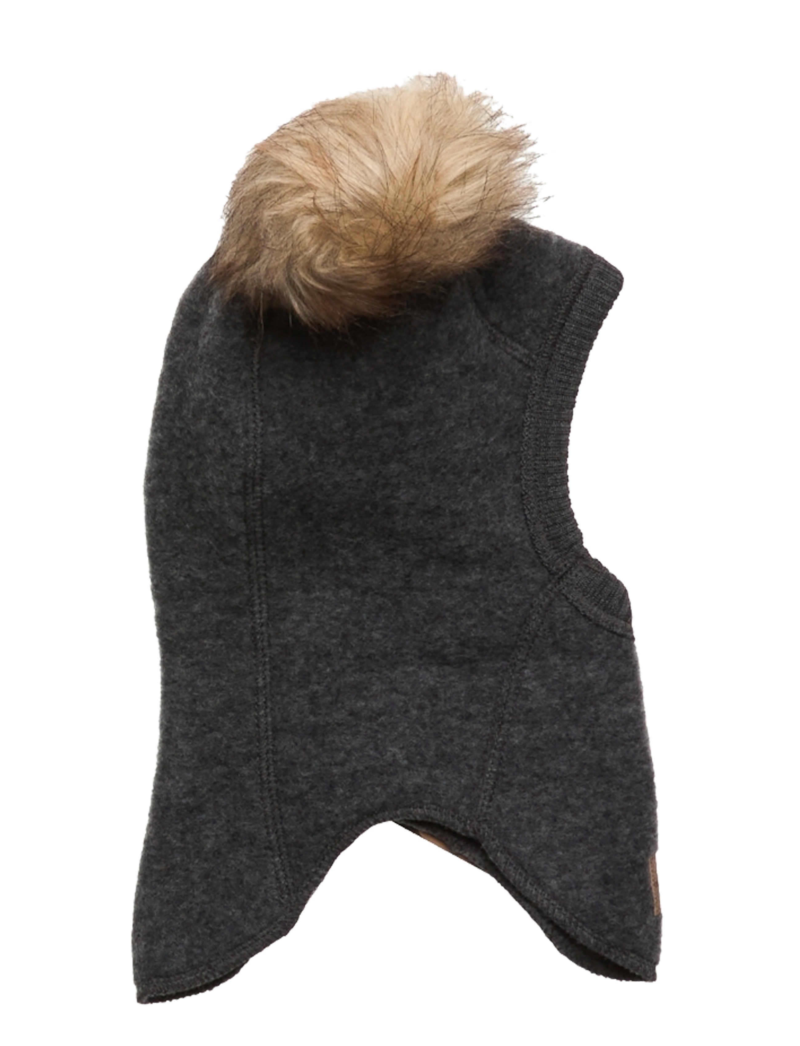 MIKK-LINE Wolle Fullface W. Pom Pom Grau - 62/68 - Kinder