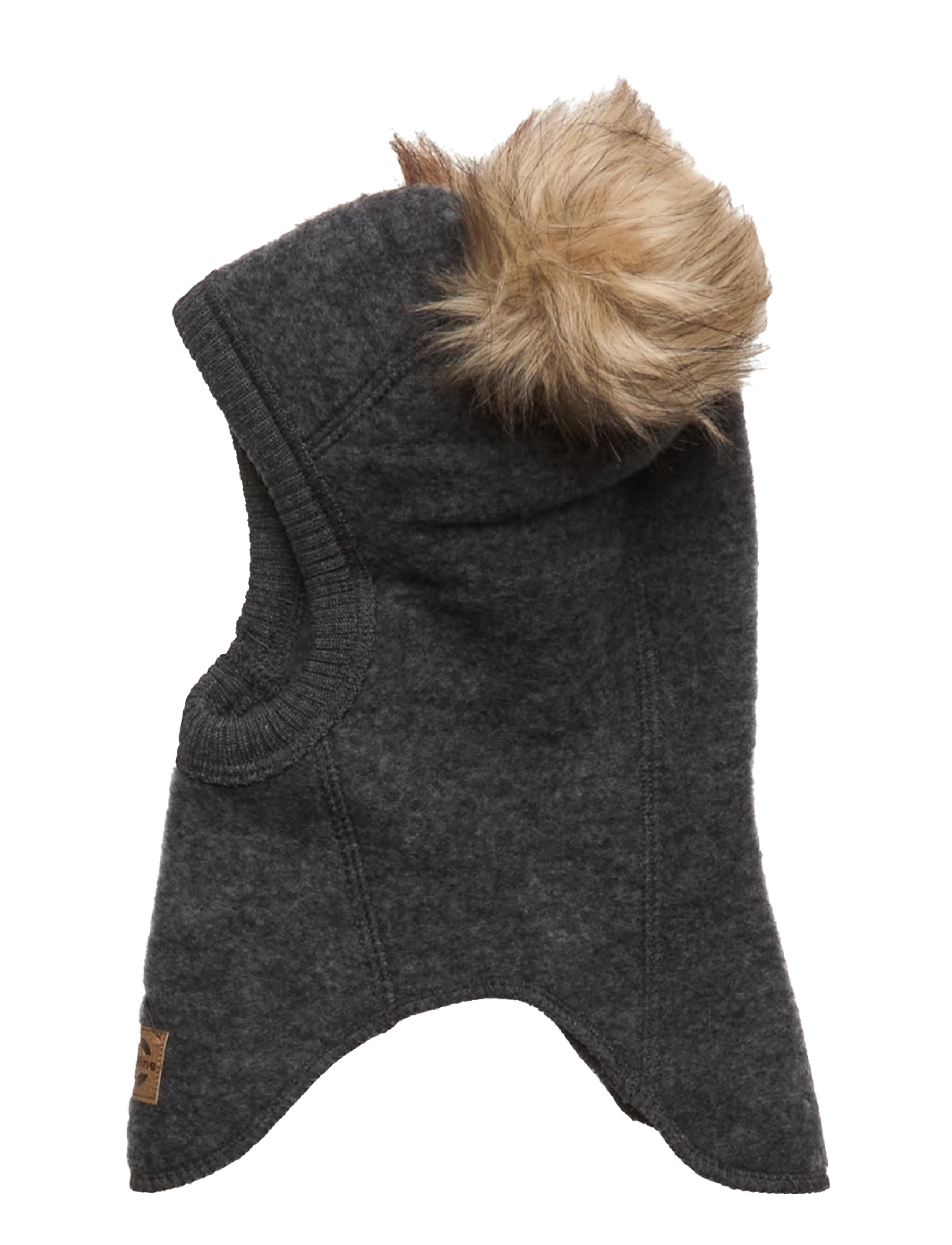 mikk-line - Wool Fullface w. Pom Pom - accessories - anthracite melange - 1