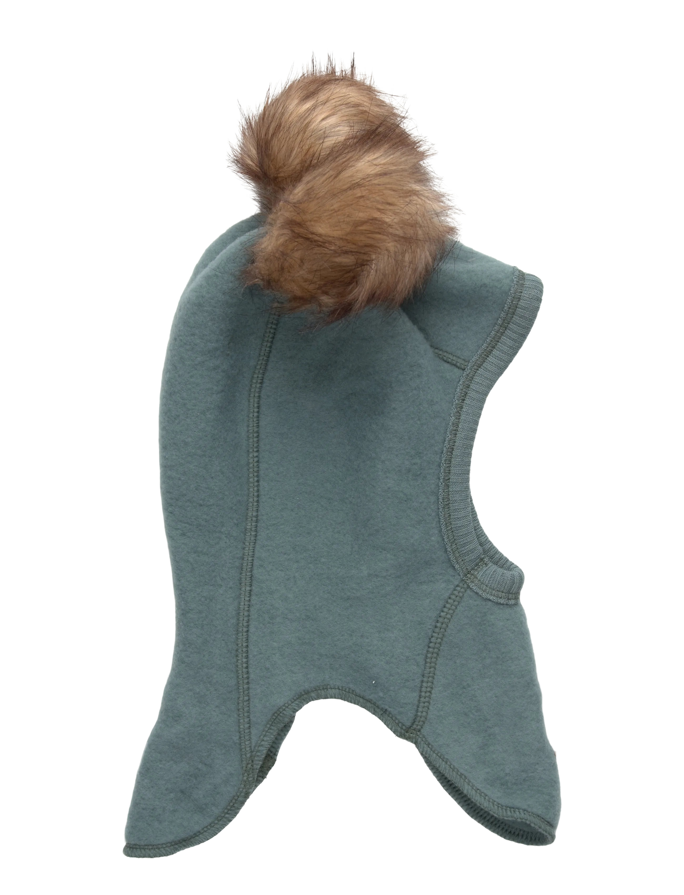 mikk-line Wool Fullface W. Pom Pom, 62/68, Headwear, Grün - Balaclava, Kinder