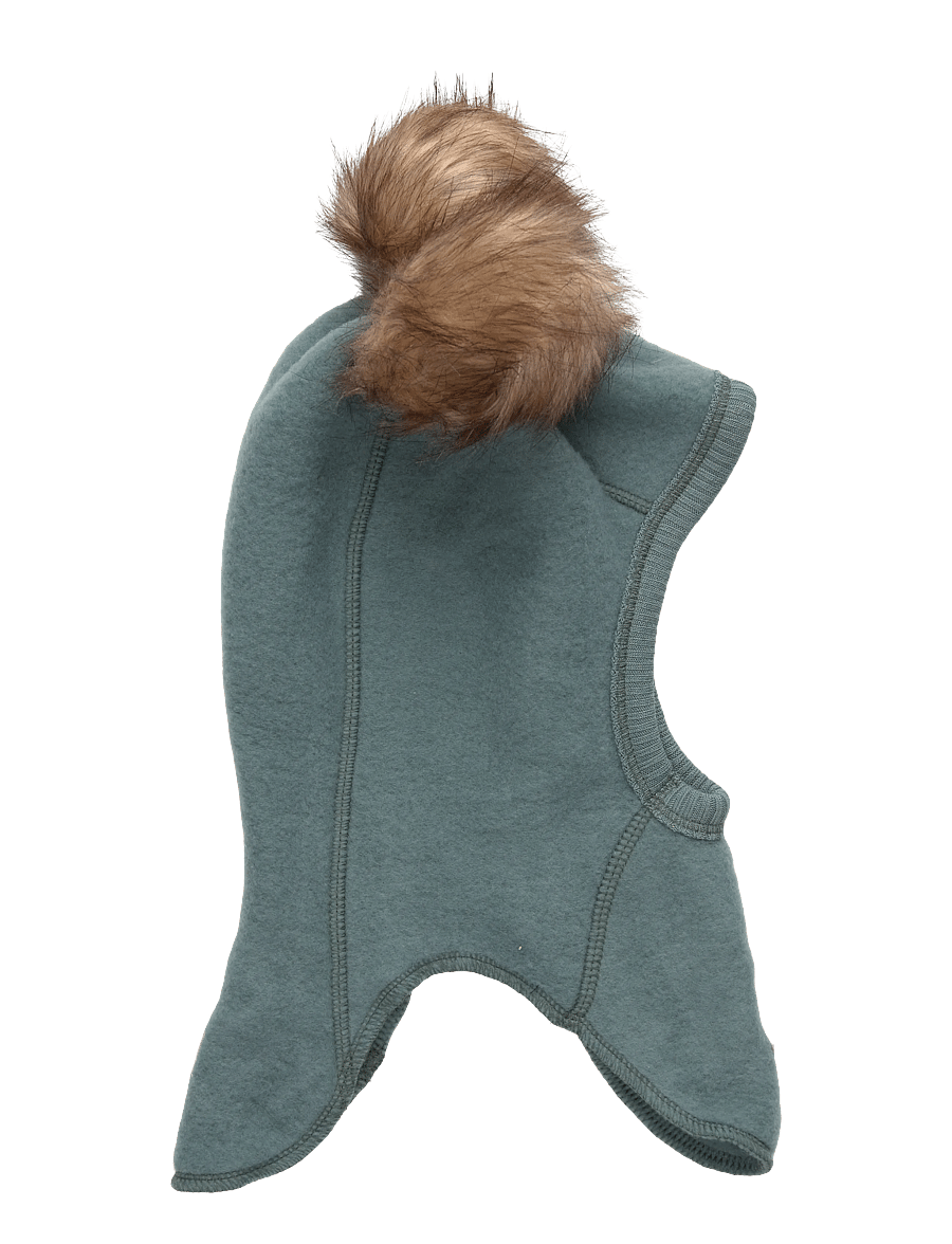 mikk-line - Wool Fullface w. Pom Pom - talvised aksessuaarid - balsam green - 0