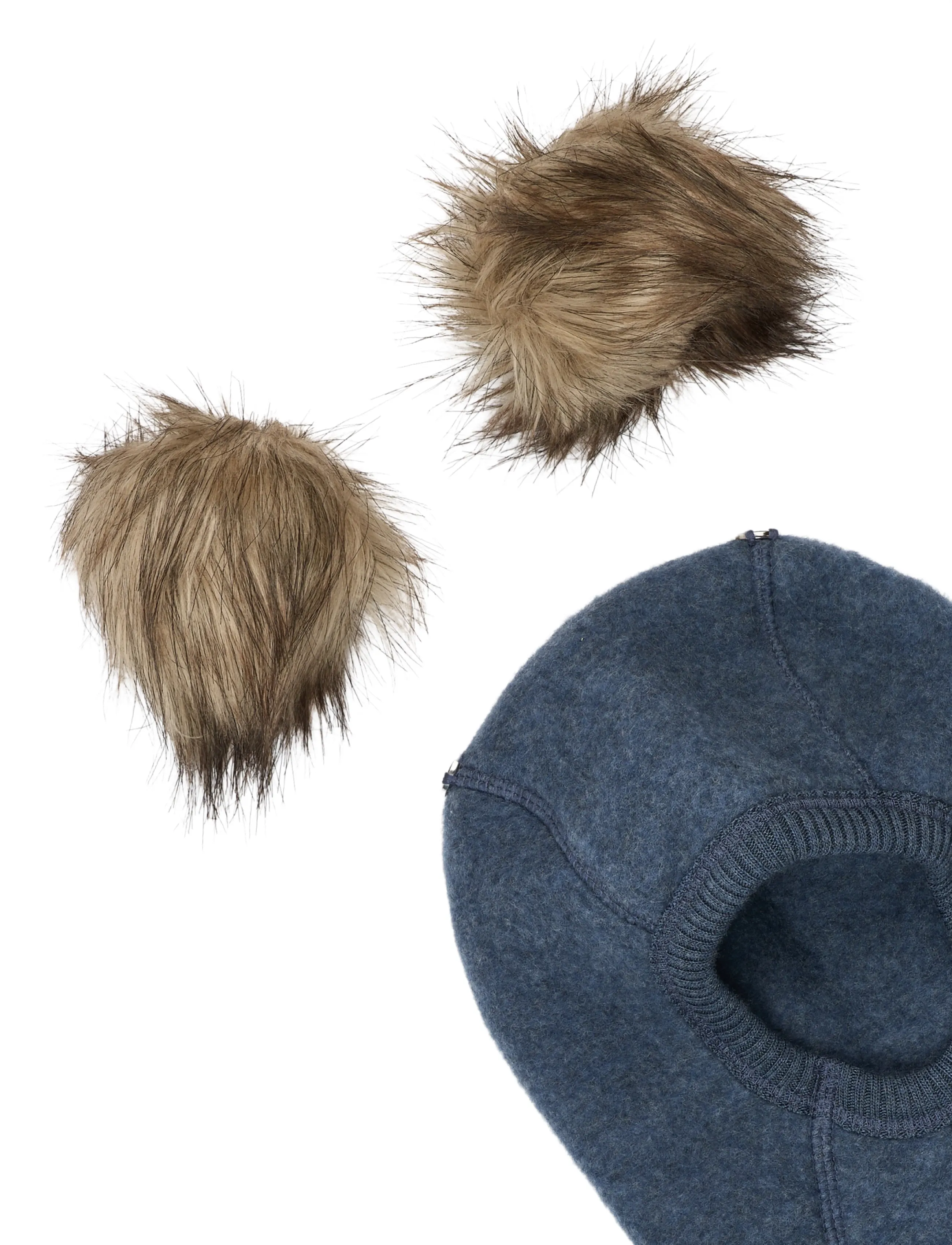 mikk-line - Wool Fullface w. Pom Pom - winteraccessoires - blue melange - 2