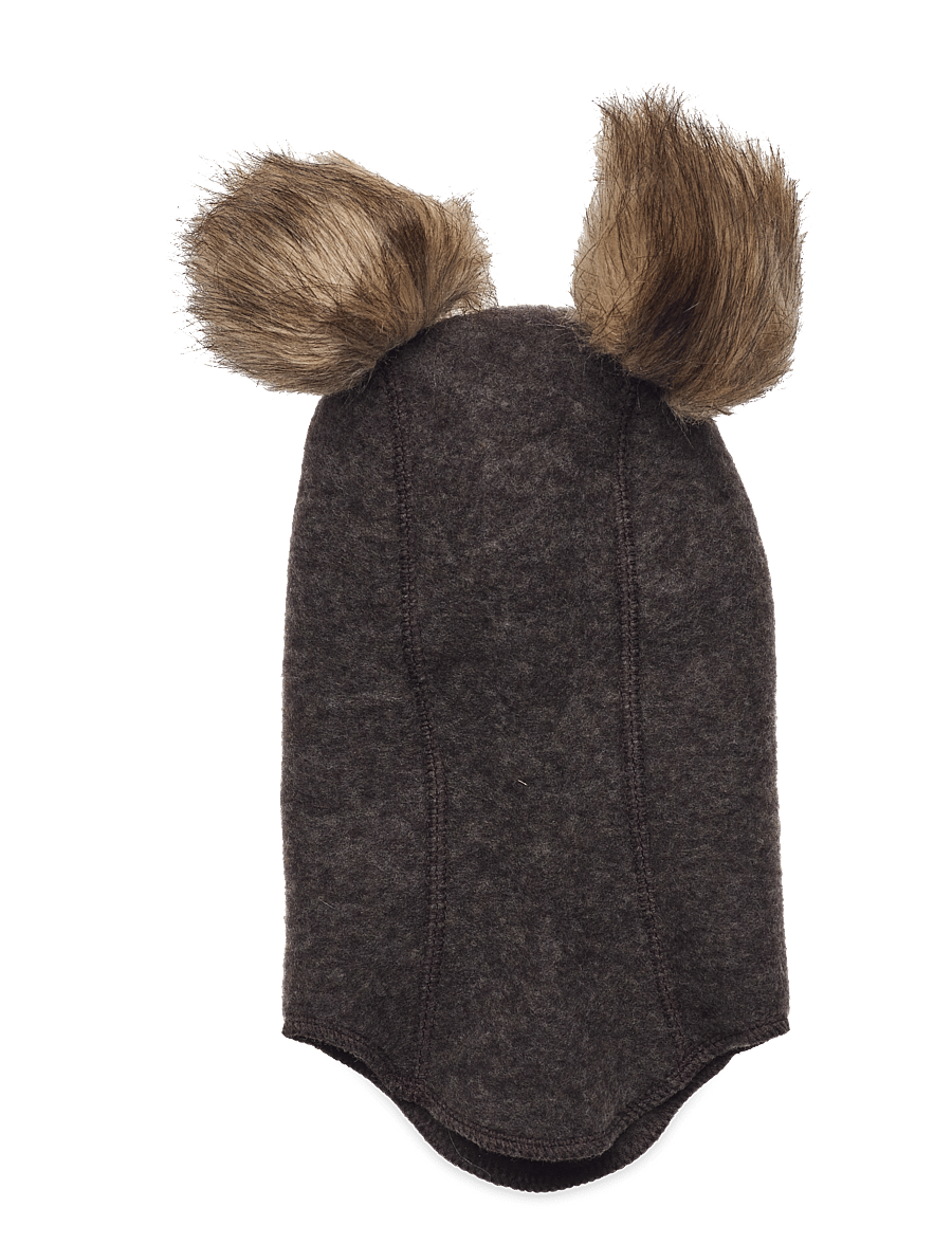 mikk-line - Wool Fullface w. Pom Pom - winteraccessoires - dark brown melange - 2