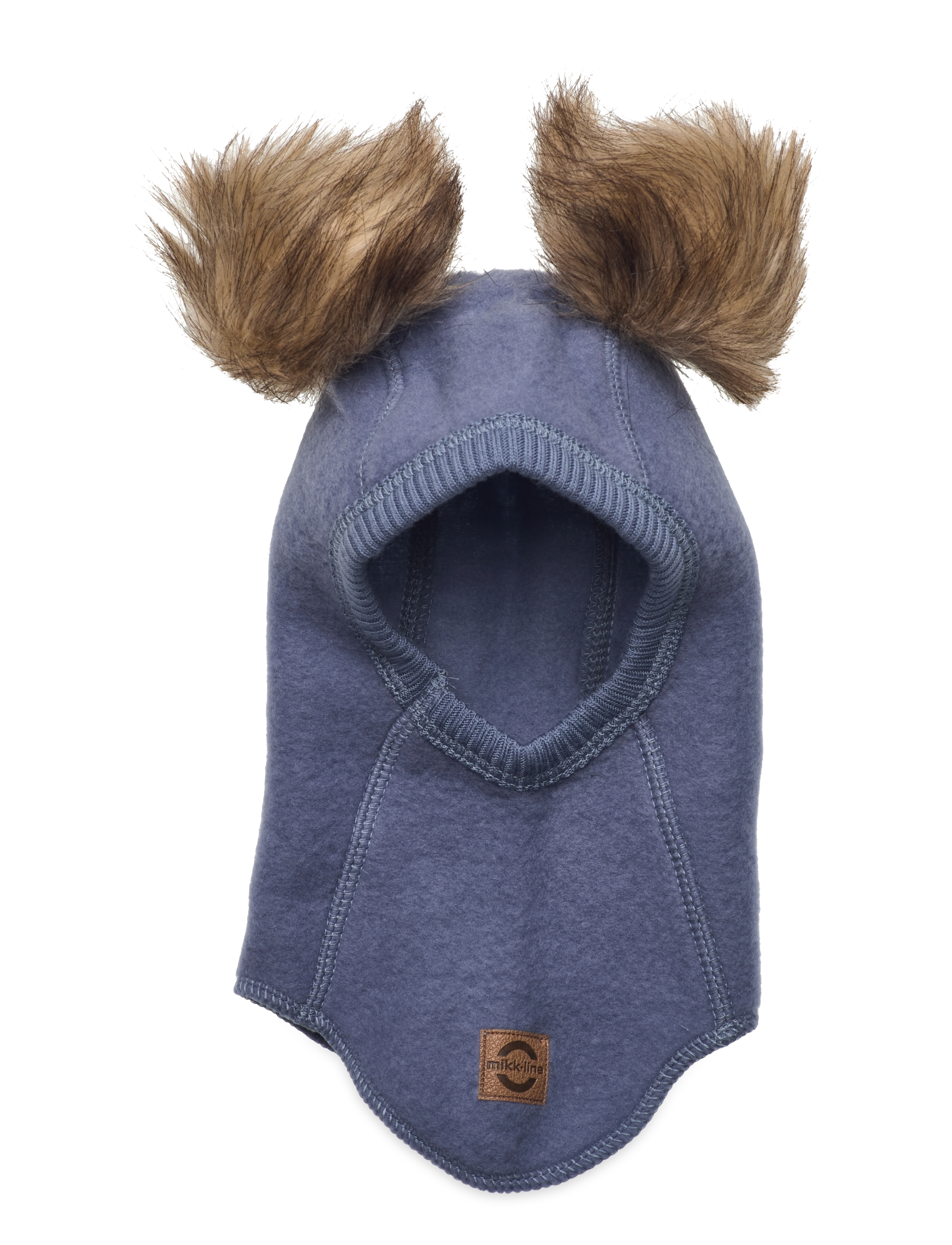 mikk-line Wool Fullface W. Pom Pom, 56, Headwear, Blau - Balaclava, Kinder