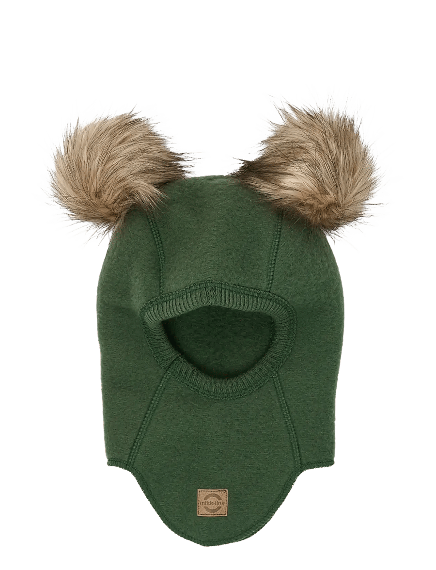 mikk-line - Wool Fullface w. Pom Pom - winteraccessoires - kombu green - 0