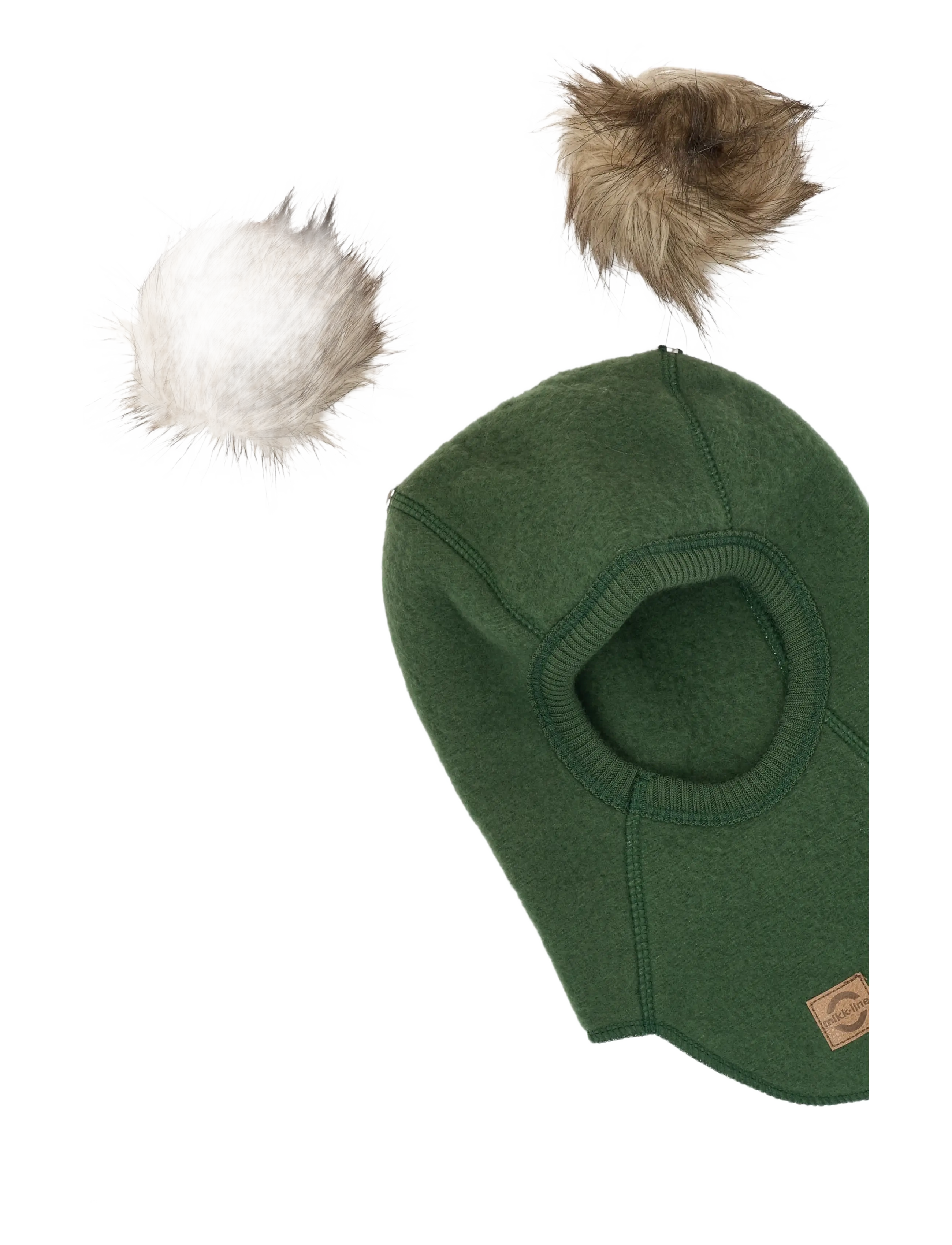 mikk-line - Wool Fullface w. Pom Pom - winteraccessoires - kombu green - 2