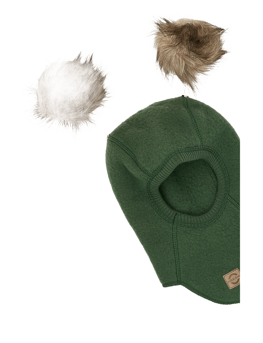 mikk-line - Wool Fullface w. Pom Pom - winteraccessoires - kombu green - 2