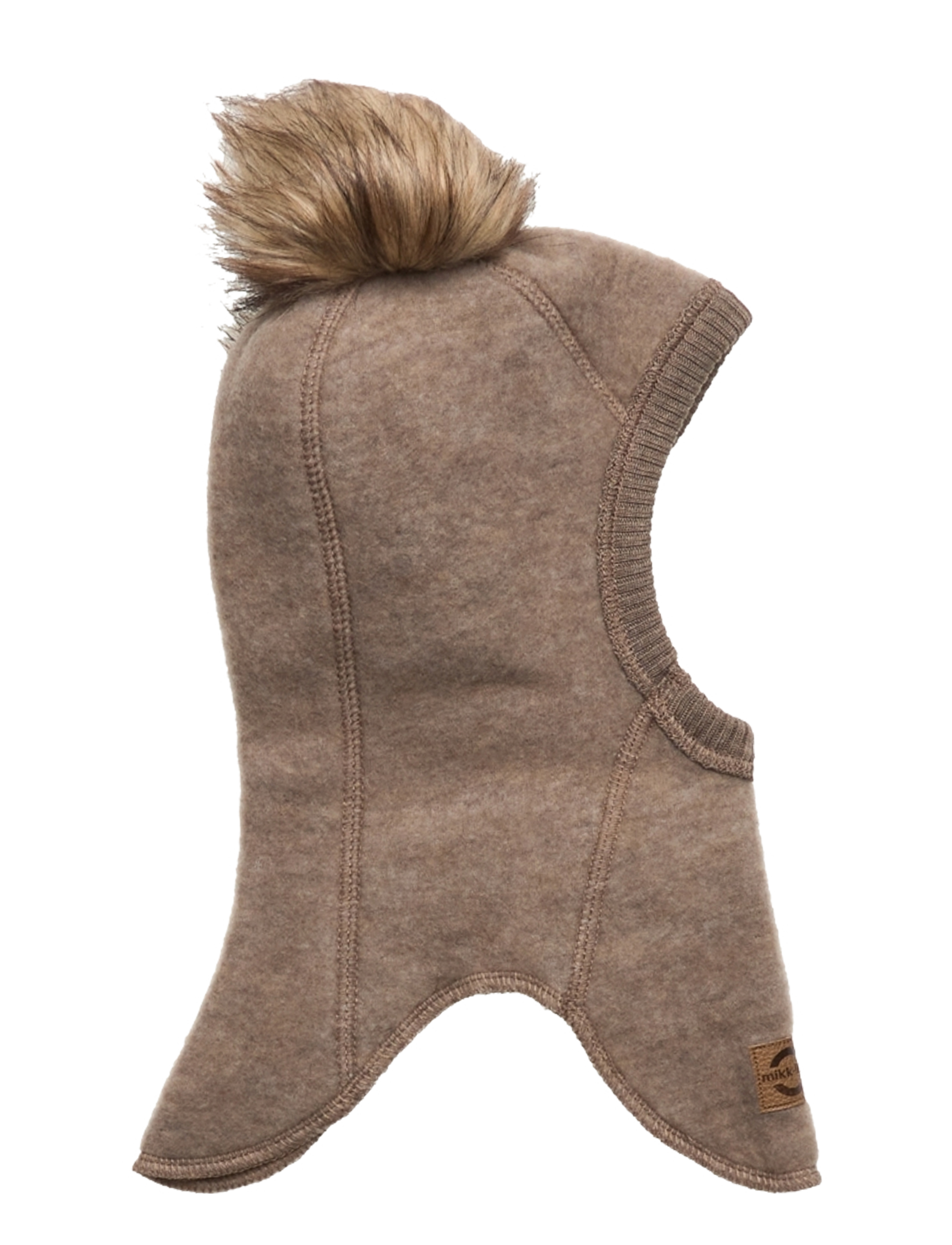 MIKK-LINE Wolle Fullface W. Pom Pom Beige - 50/56 - Kinder