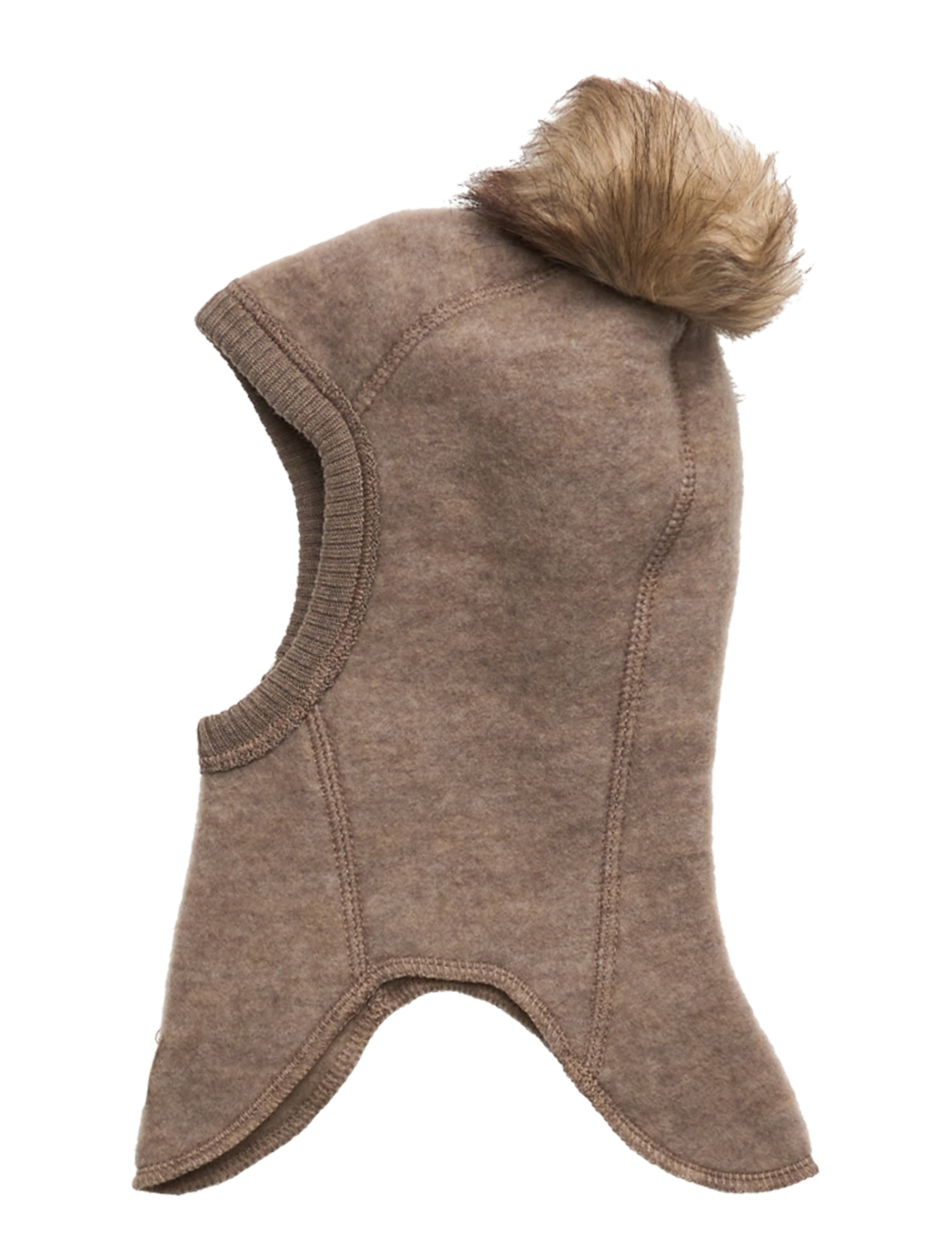 mikk-line - Wool Fullface w. Pom Pom - winter accessories - melange denver - 2