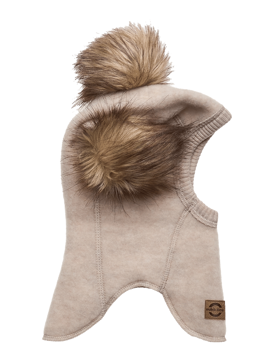 mikk-line - Wool Fullface w. Pom Pom - talveaksessuaarid - melange offwhite - 0