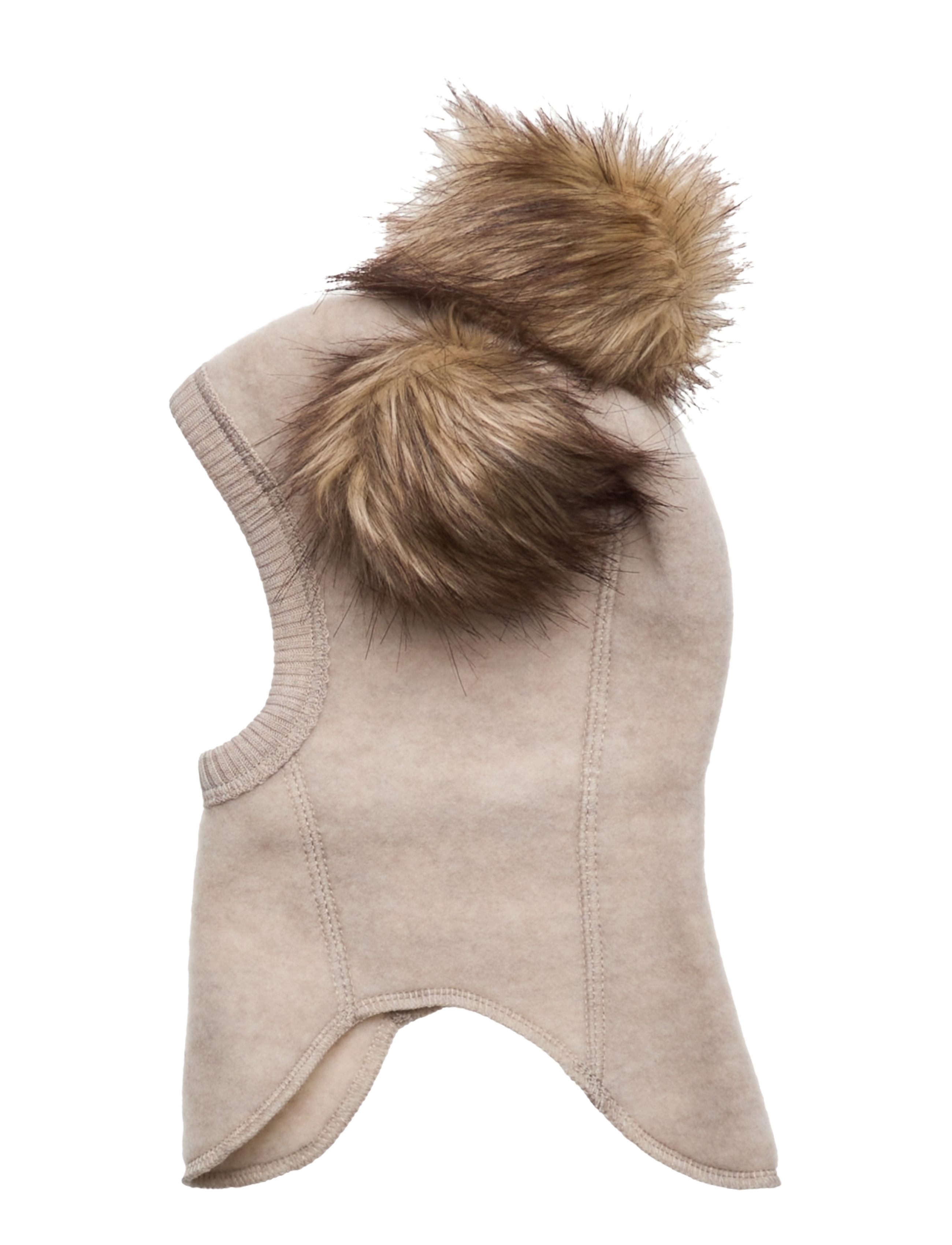 mikk-line - Wool Fullface w. Pom Pom - vinteraccessoarer - melange offwhite - 1