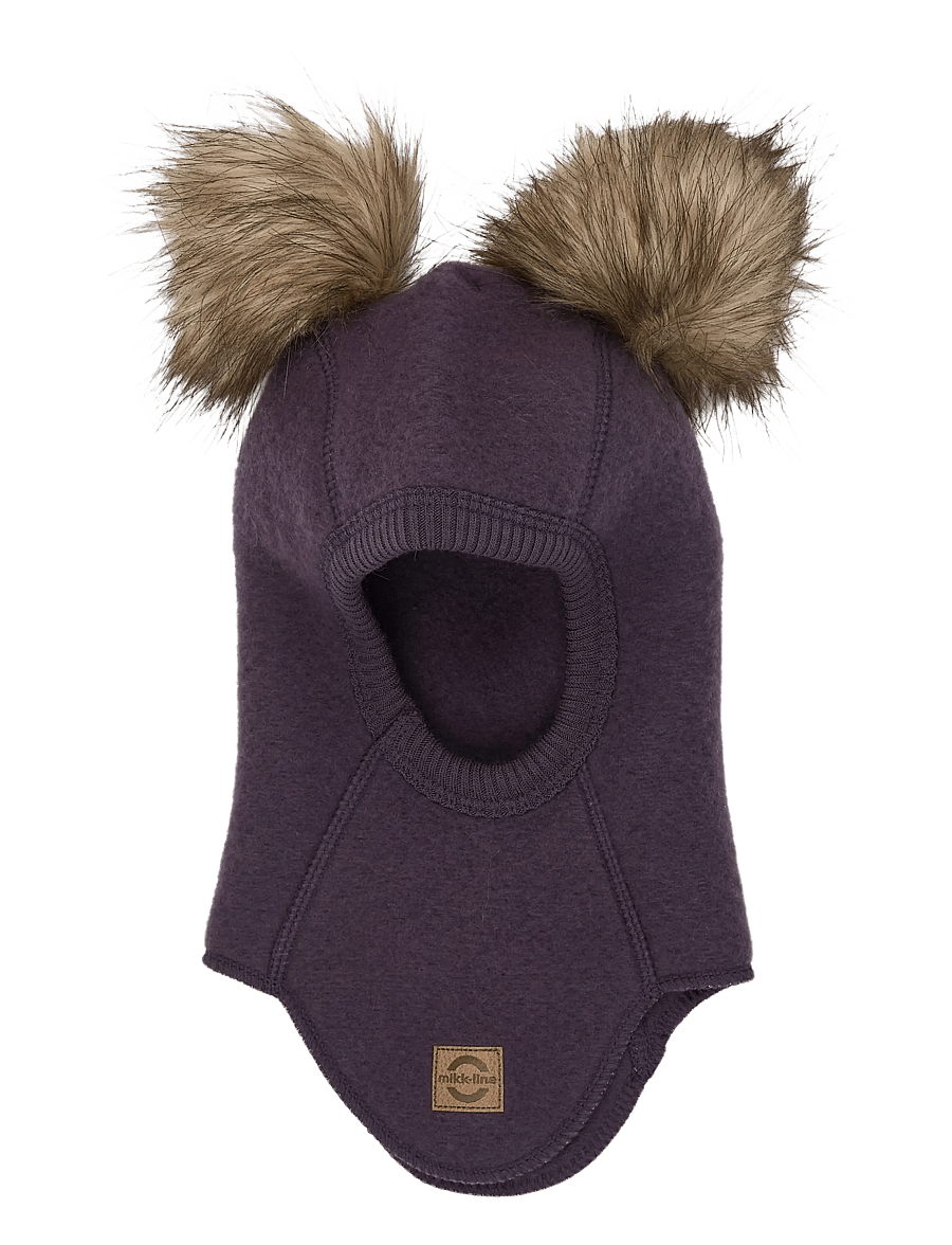 mikk-line - Wool Fullface w. Pom Pom - winteraccessoires - plum perfect - 0
