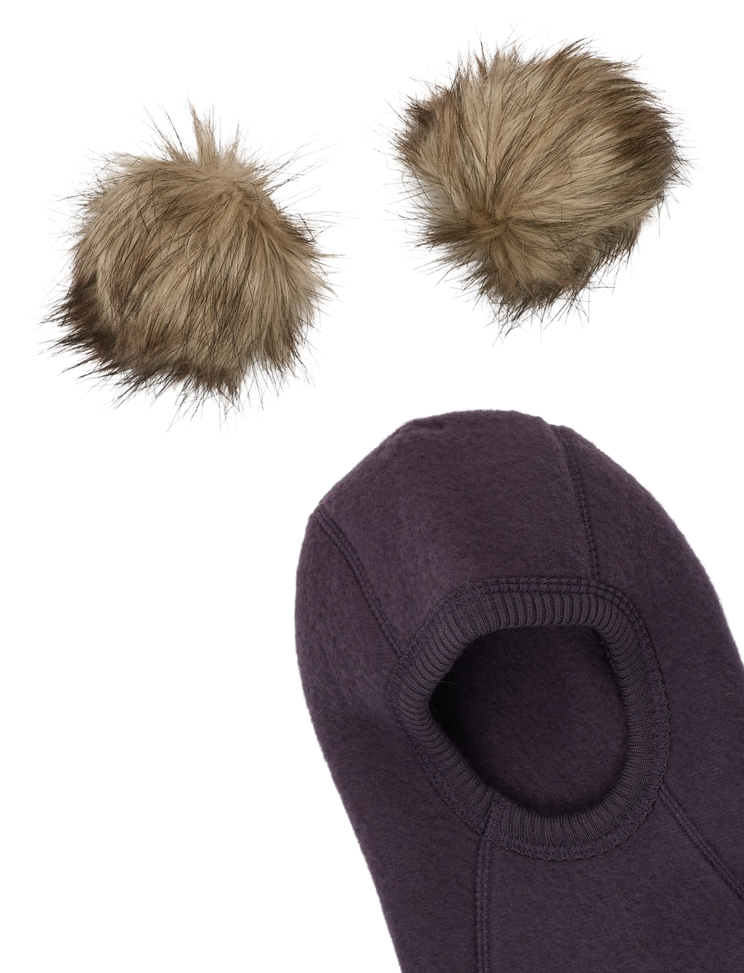 mikk-line - Wool Fullface w. Pom Pom - winteraccessoires - plum perfect - 2