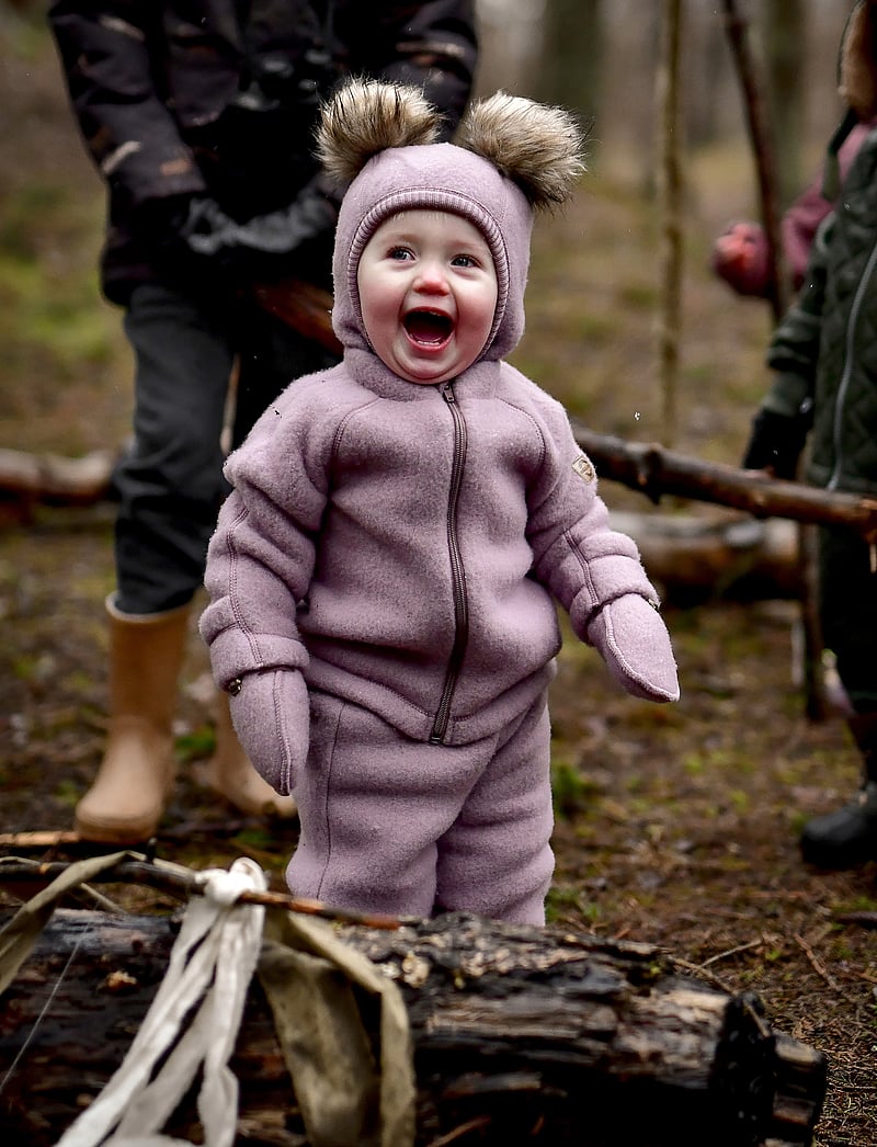 mikk-line - Wool Fullface w. Pom Pom - talveaksessuaarid - twilight mauve - 0