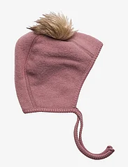 mikk-line - Wool Beanie w. Pom Pom - baby hats - burlwood - 0