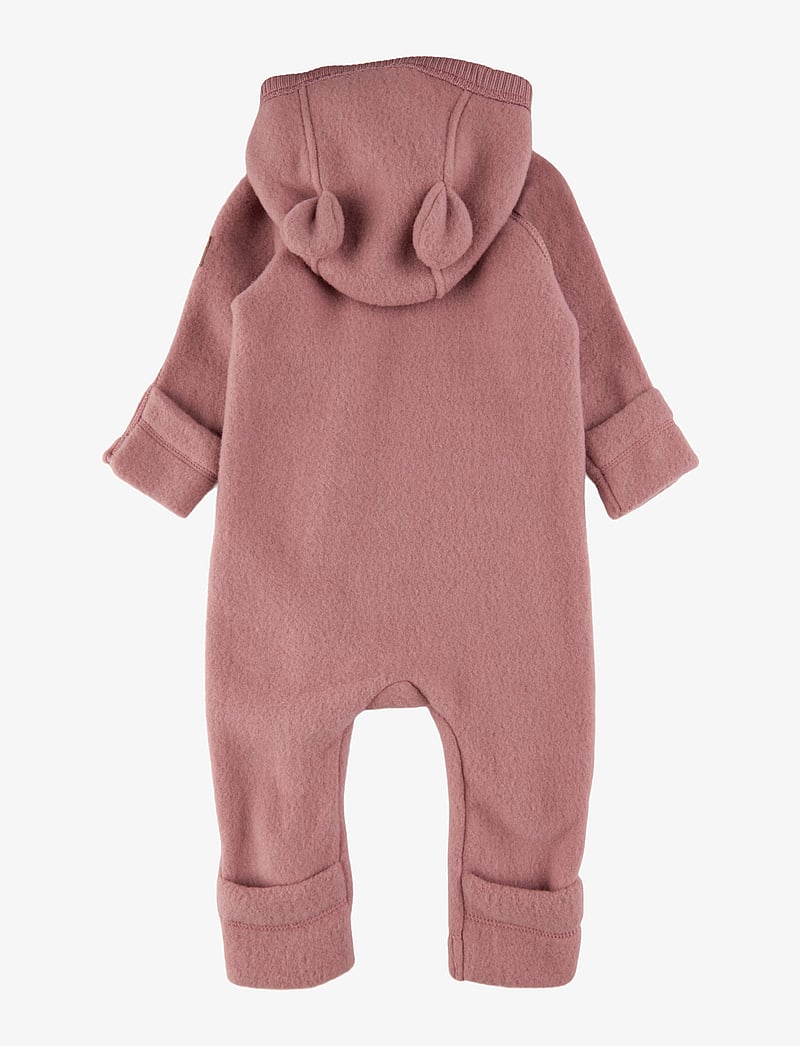mikk-line - Wool Baby suit w ears - fleece overalls - burlwood - 1
