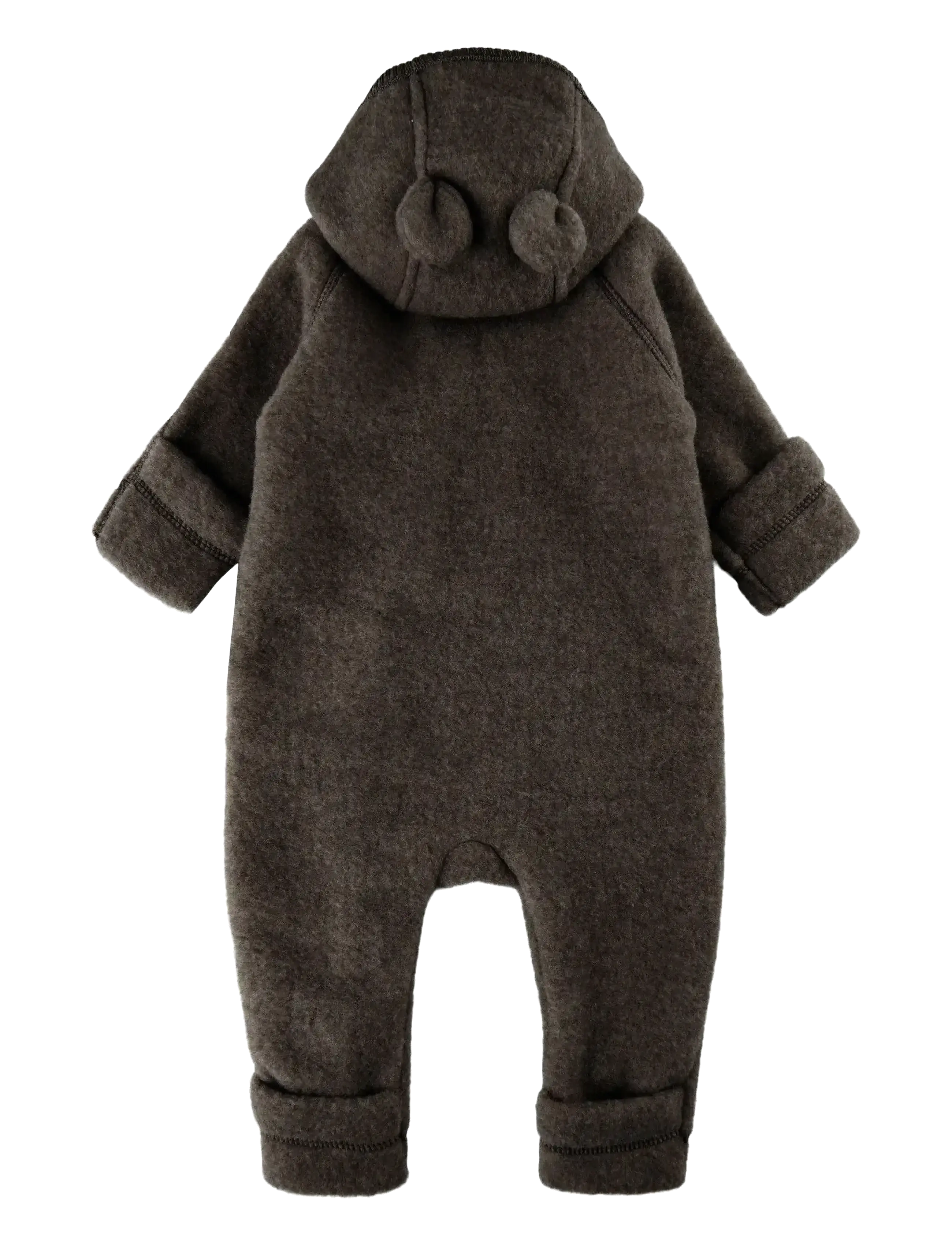 mikk-line - Wool Baby suit w ears - odzież wierzchnia - dark brown melange - 1