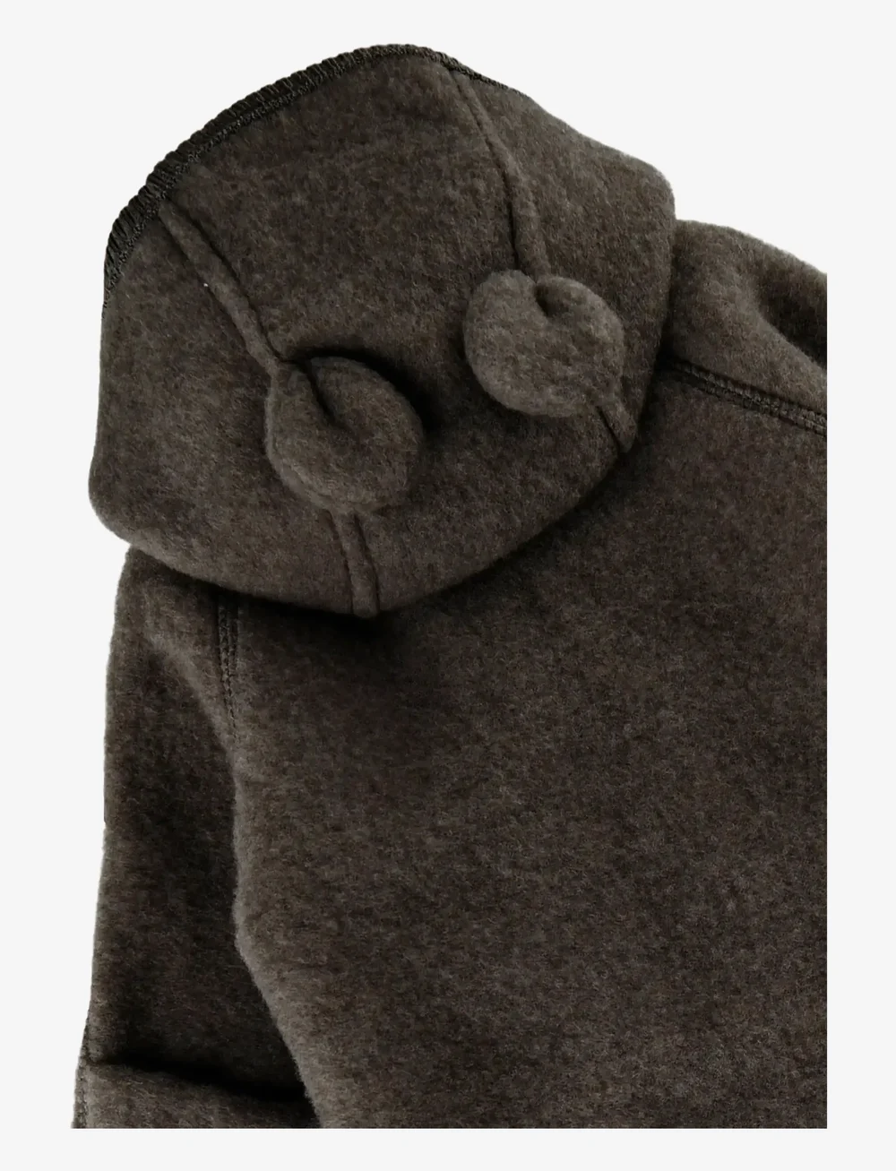 mikk-line - Wool Baby suit w ears - fleece overalls - dark brown melange - 2