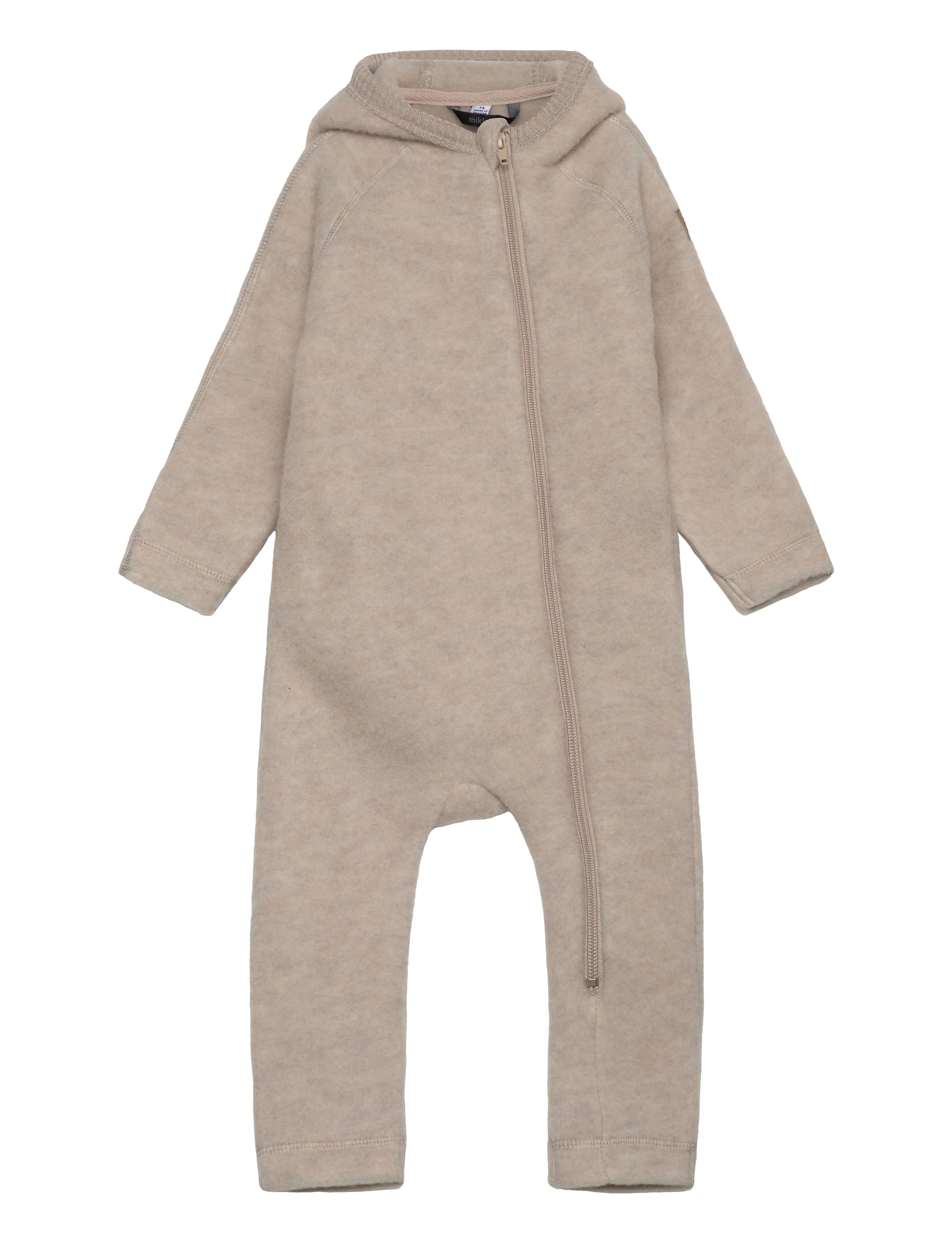 mikk-line Wool Baby suit w ears - Overalls - MELANGE OFFWHITE / beige