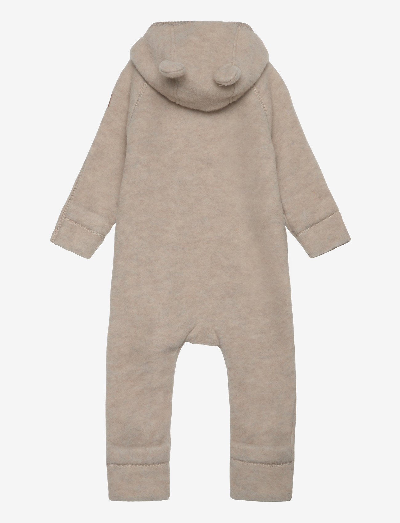 mikk-line - Wool Baby suit w ears - fleece coveralls - melange offwhite - 1