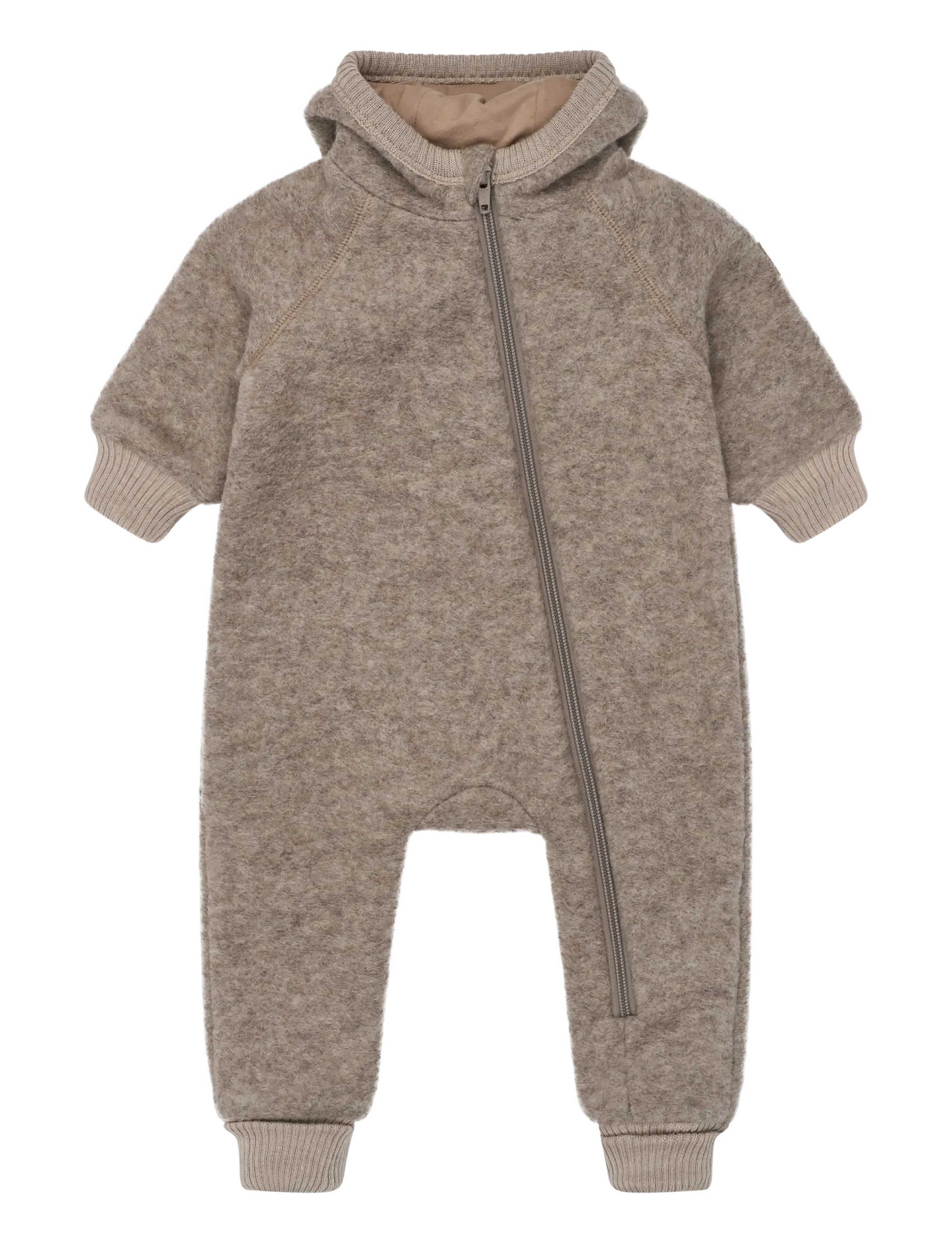 mikk-line Airwool Suit w Ears - Base layers - MELANGE DENVER / beige
