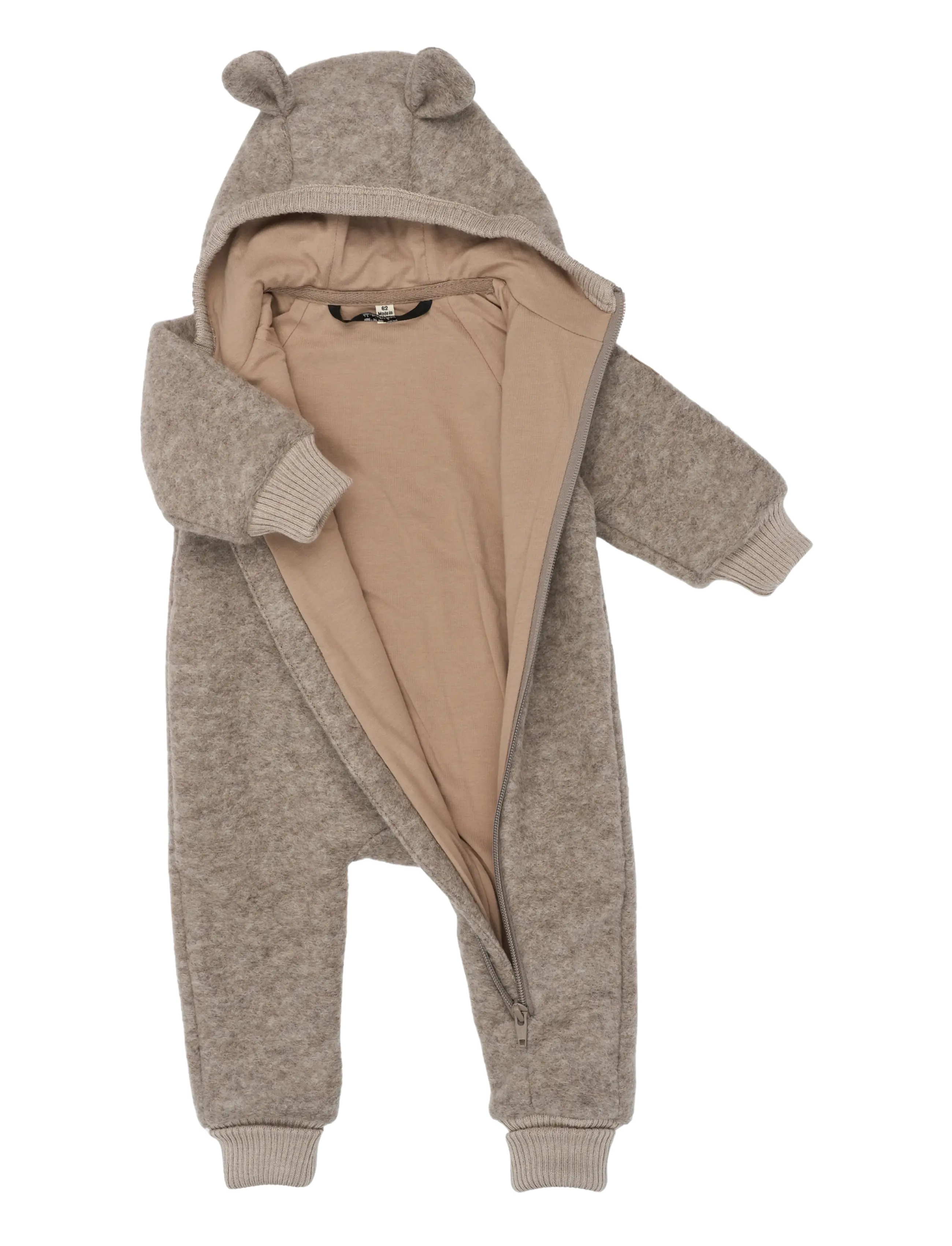 mikk-line - Airwool Suit w Ears - long-sleeved bodies - melange denver - 2