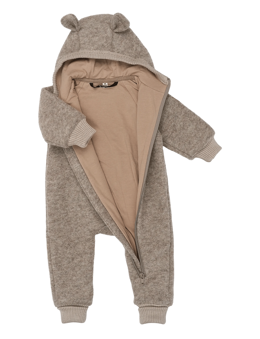 mikk-line - Airwool Suit w Ears - pikkade varrukatega bodid - melange denver - 2
