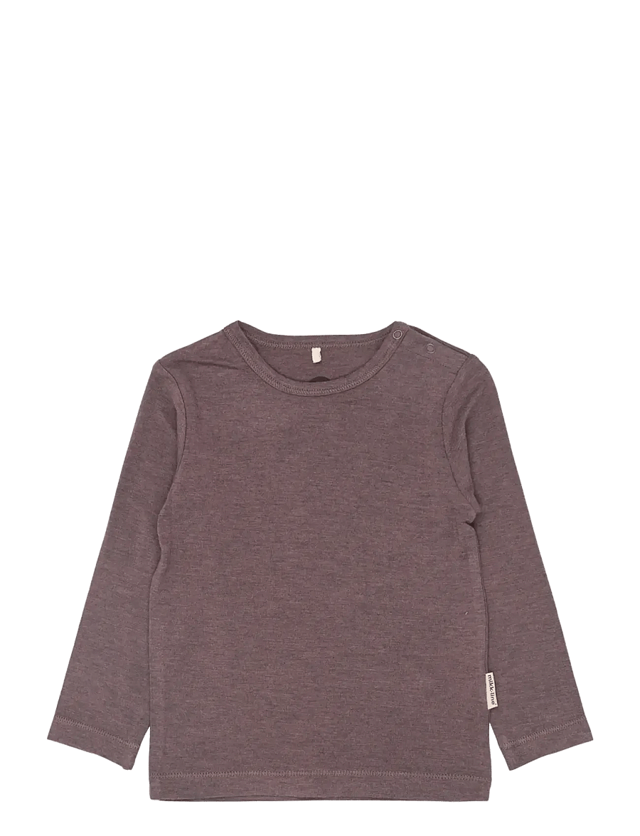 mikk-line - Wool/Bamboo LS Top - långärmade t-shirts - sparrow - 0